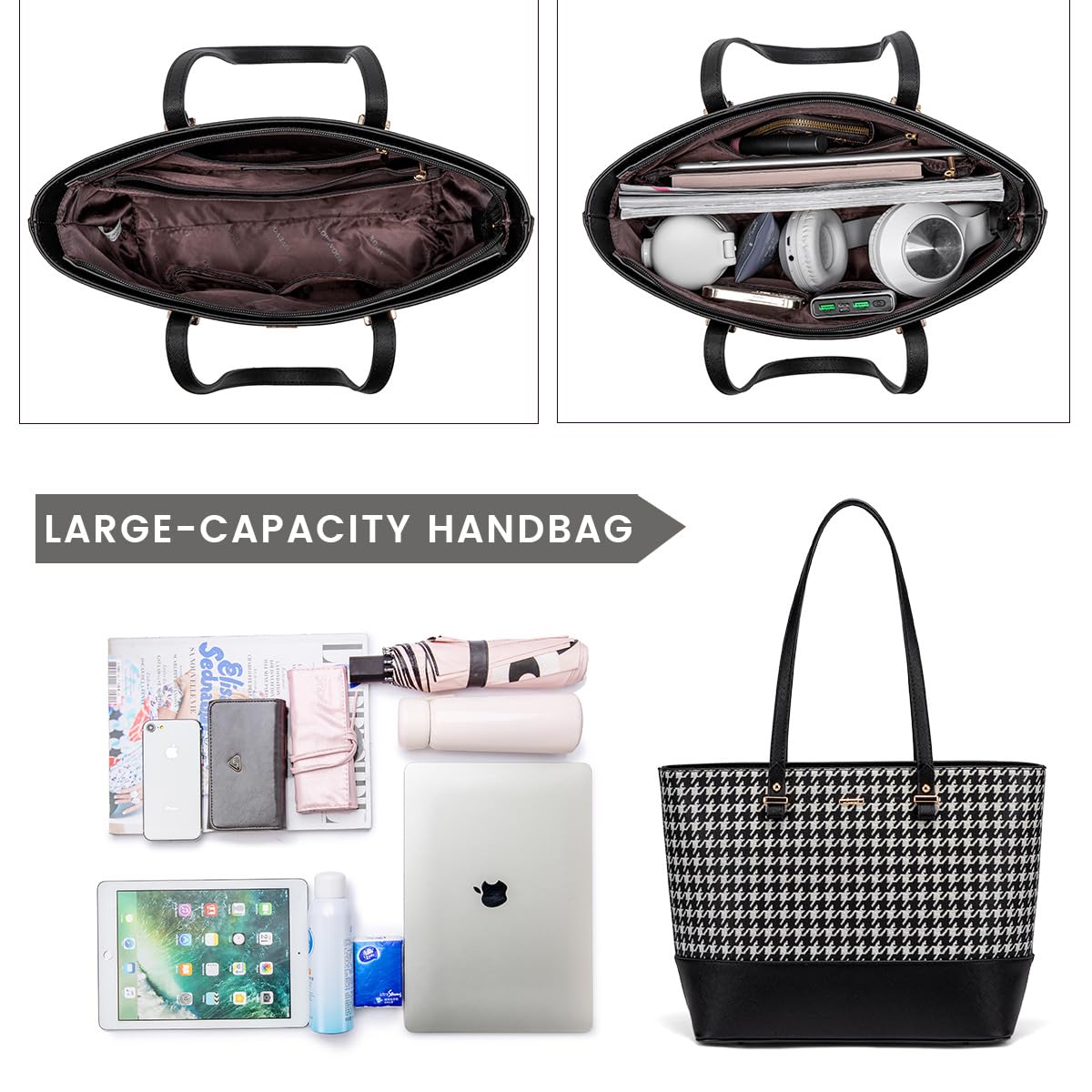 LOVEVOOK Women's Handbags Set - 3 Piece Shoulder Bag, Tote & Satchel Purse for Work, Travel & Everyday Use