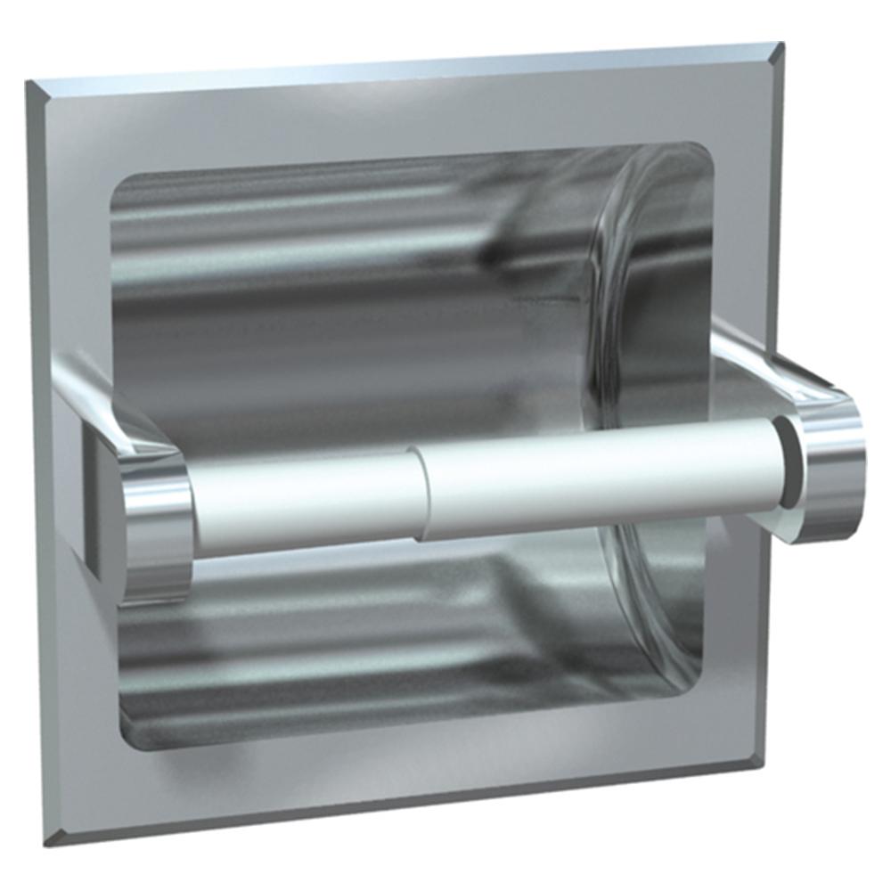 Chrome Plated ASI 0402 Recessed Toilet Paper Holder for Drywall - Perfect for Bathroom, Restroom & Home Decor
