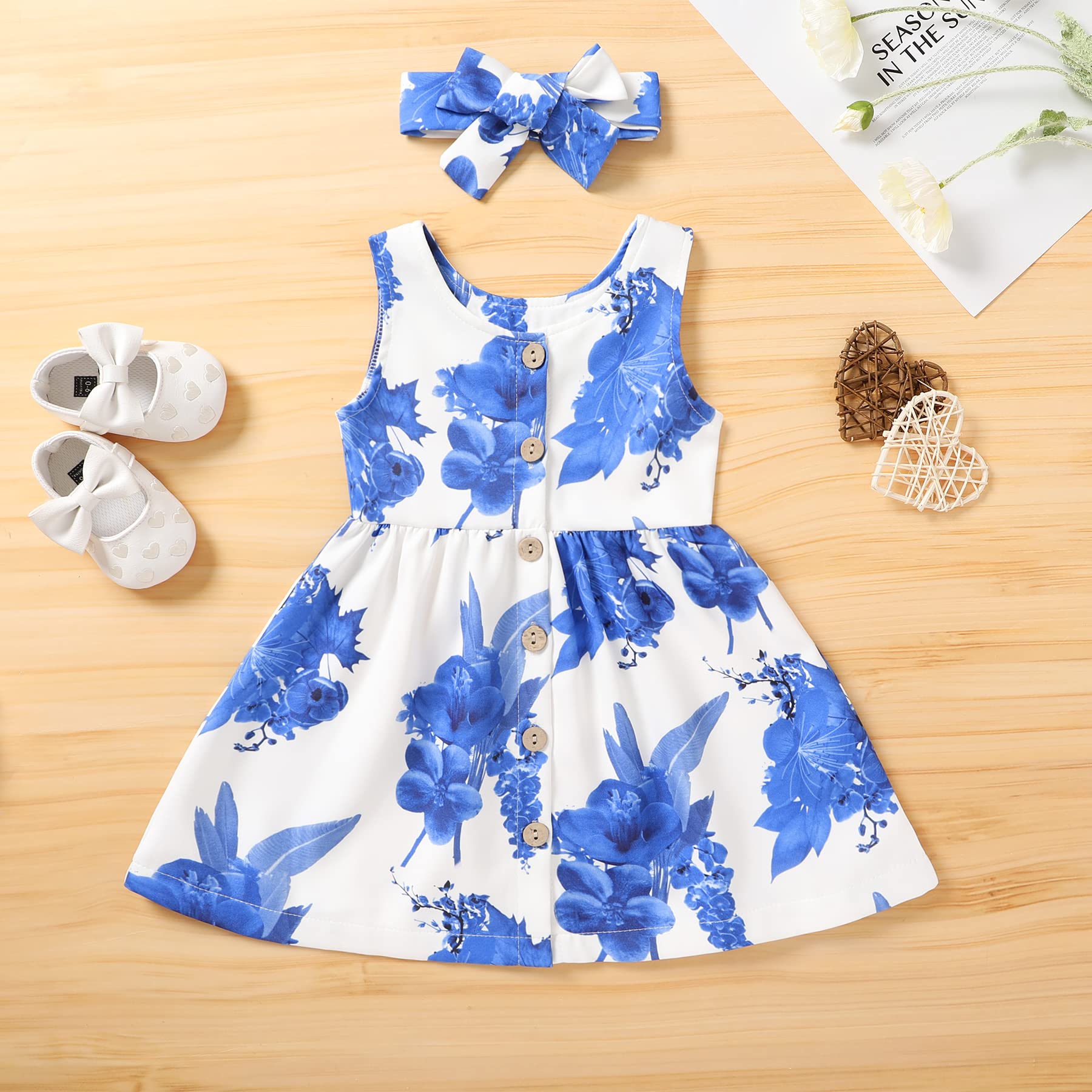 YOUNGER TREE Toddler Dresses - Cute Lemon & Pineapple Print Baby Girl Summer Sundress for Spring & Summer - Perfect for Beach Outings, Birthday Parties & Family Photos