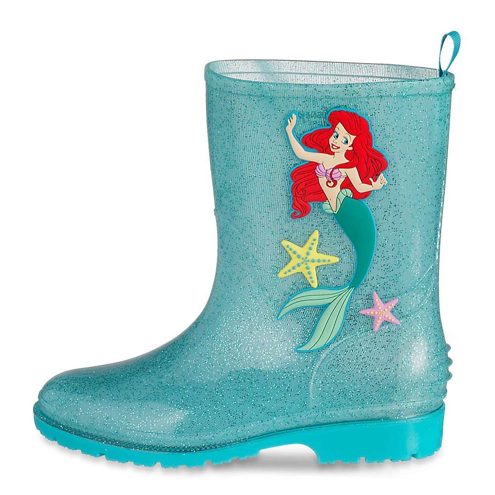 Disney Store Deluxe Ariel The Little Mermaid Rain Boots for Women & Girls - Waterproof Rubber Boots for Kids & Adults - Perfect for Puddle Jumping, Outdoor Play & Costume Dress Up