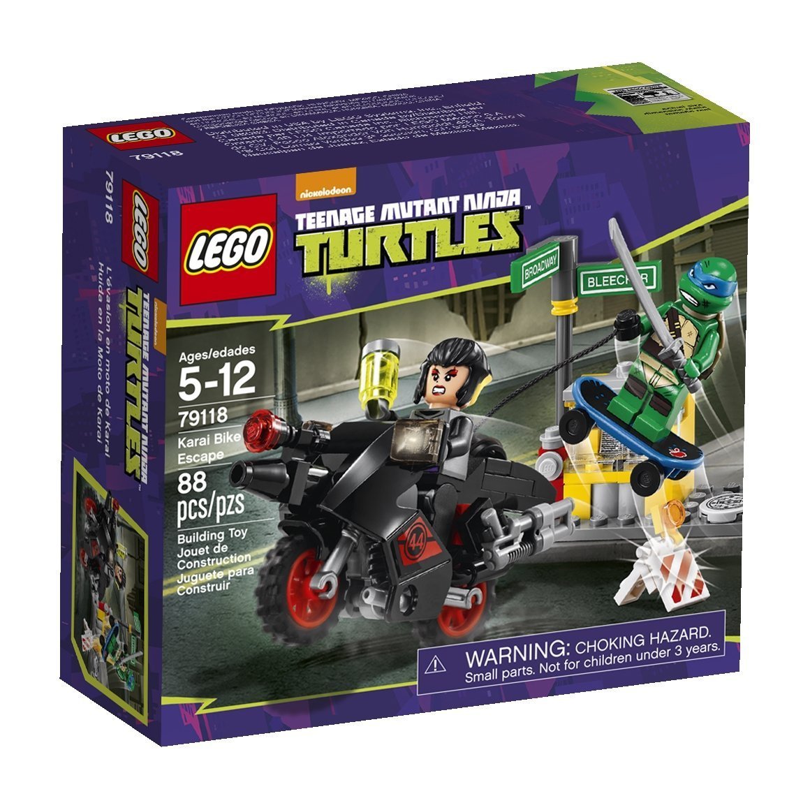 LEGO Ninja Turtles 79118 Karai Bike Escape Building Toy Set for Kids - TMNT Action Figure Playset with Motorcycle for Creative Play & Collectors