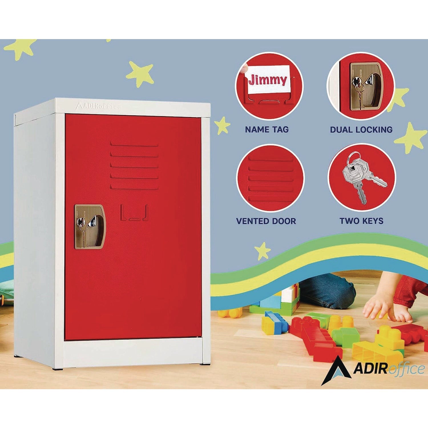 AdirOffice Steel Storage Locker - 1 Compartment Metal Cabinet (15