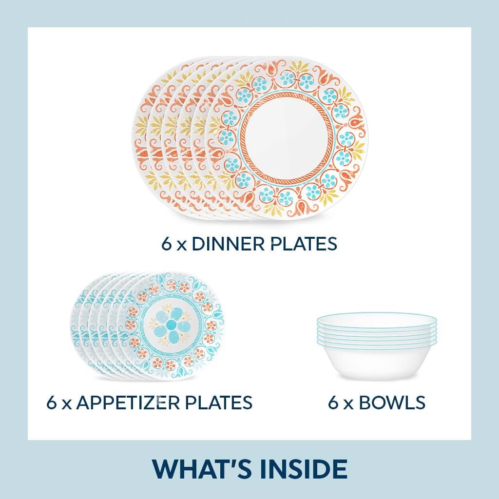 Corelle Terracotta Dreams 18-Piece Dinnerware Set for 6 - 10.25