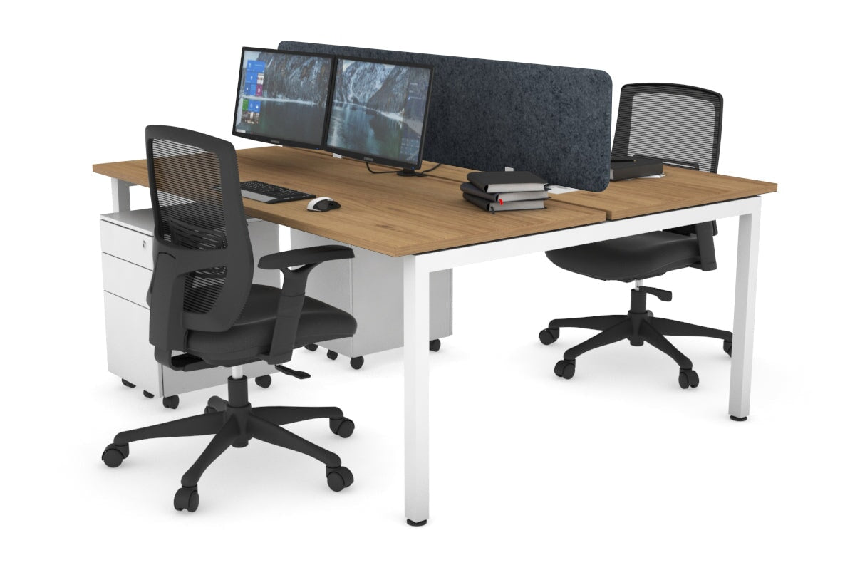 Quadro Square Legs 2 Person Office Workstation Desk - 1200L x 700W Modern Shared Workspace Solution for Home & Business Offices