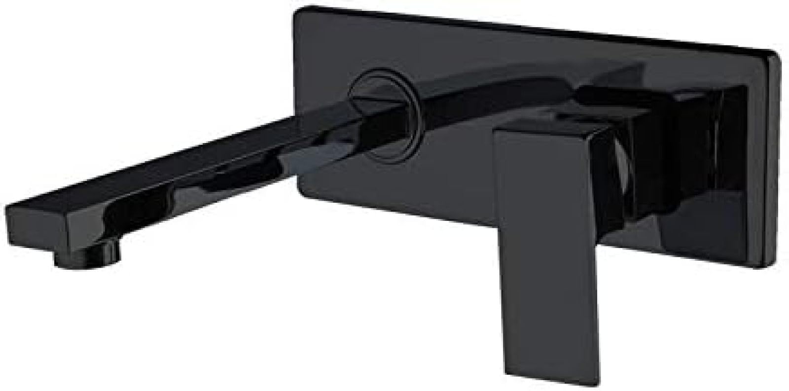 CRJUS Matte Black Wall Mounted Bathroom Sink Faucet - Solid Brass Hot & Cold Water Mixer Tap for Basin & Bathtub | Modern Luxury Design for Home, Hotel & Spa
