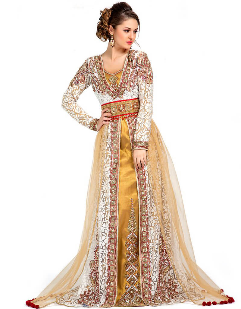 Elegant Beige Moroccan Kaftan for Wedding - Arabic Contemporary Exclusive Women's Dress - Perfect for Bridal Shower, Henna Party & Special Occasions