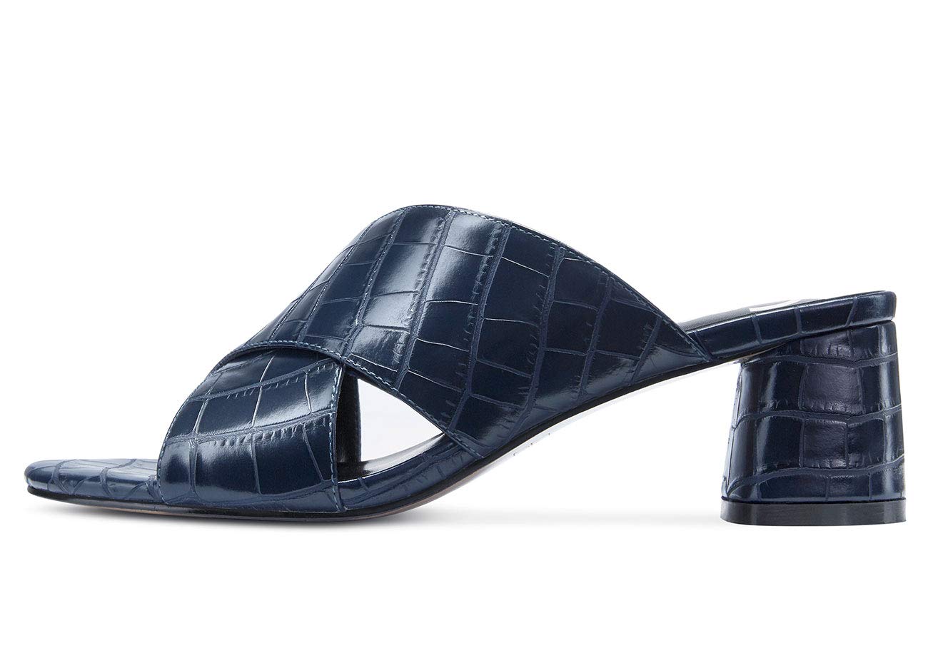 Castamere Women's Chunky Block Heel Slip-On Sandals - Open Toe Strappy Slippers with 5CM Heel - Perfect for Casual Outings, Beach Vacations & Summer Fashion