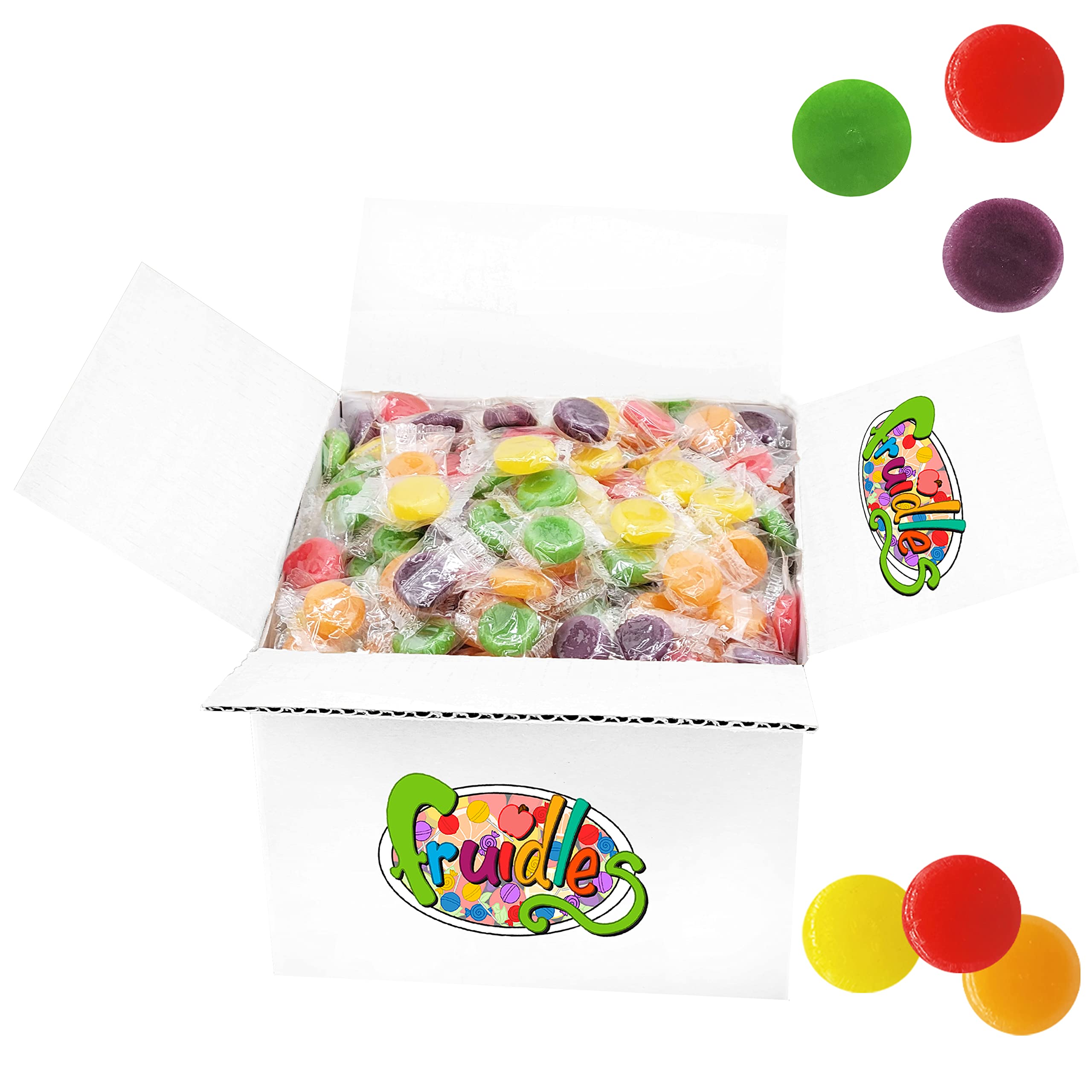Fruidles Fruit Discs Hard Candy - Individually Wrapped 5lb Bulk Pack - Assorted Flavors for Parties, Office Snacks & On-the-Go Treats