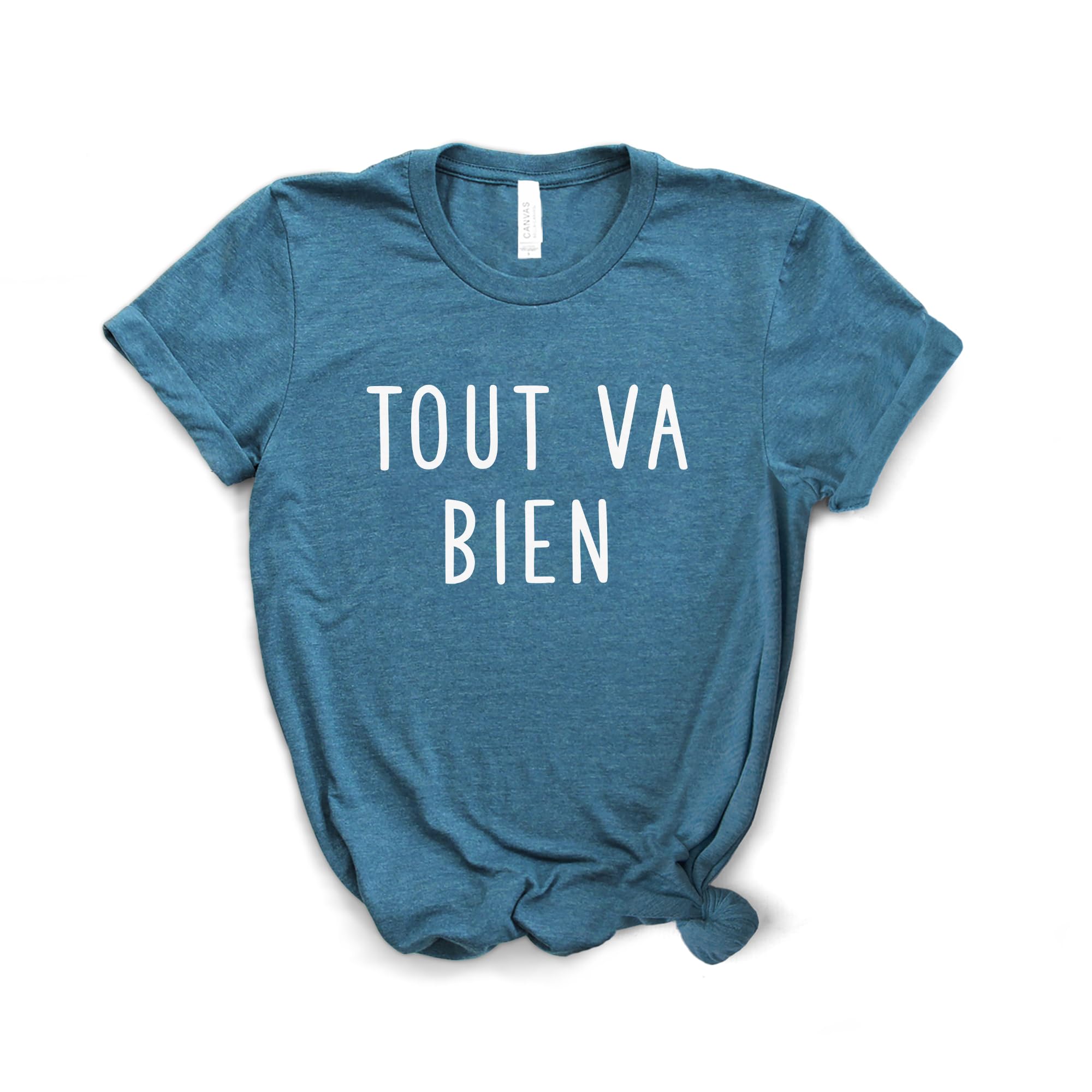 French Shirt - Tout Va Bien Graphic Tee - Everything Is Fine Unisex T-Shirt - Bonjour Paris Design - C'est La Vie Cotton Shirt for Men & Women - Softstyle Casual Wear for Travel, Date Night & Everyday Outfits