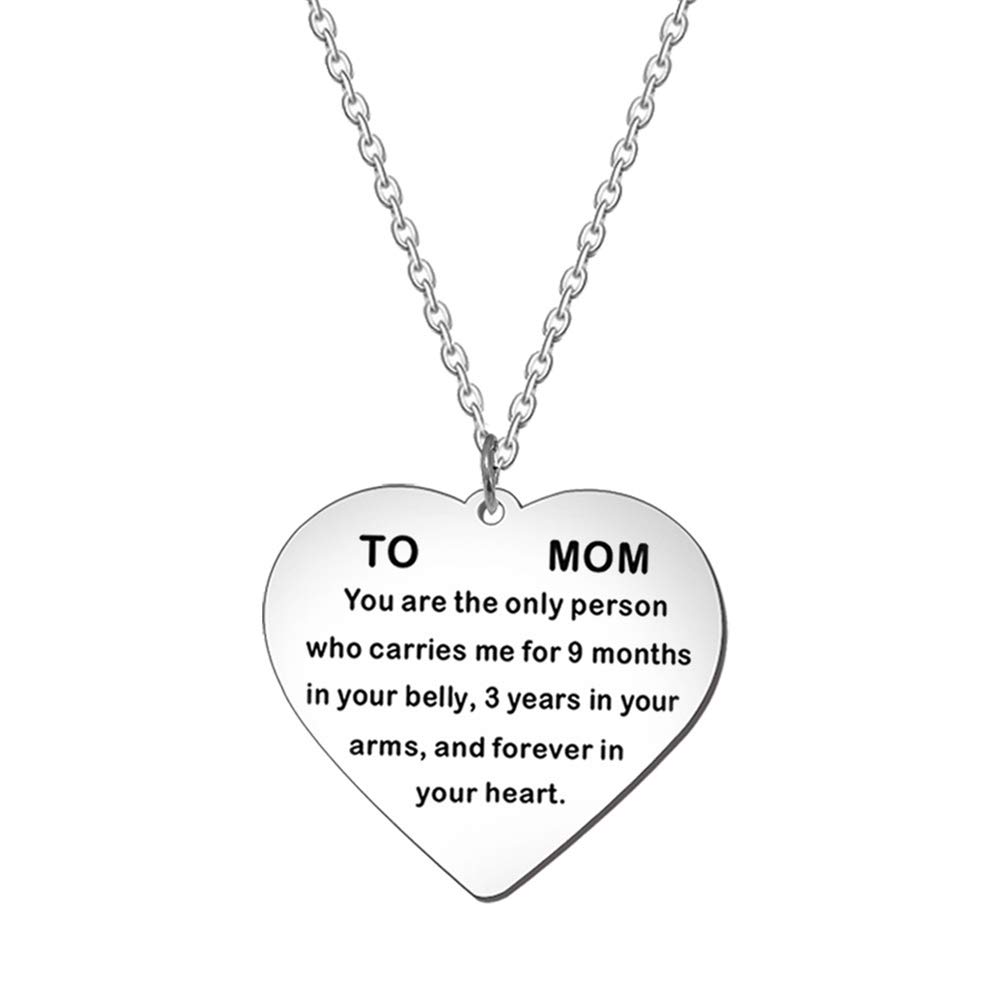 Mosichi Personalized English Letter Necklace for Mom - Heart Pendant Chain with Keychain, Key Ring - Perfect Gift for Mother's Day, Birthday & Anniversary (Ideal for Everyday Wear & Special Occasions)