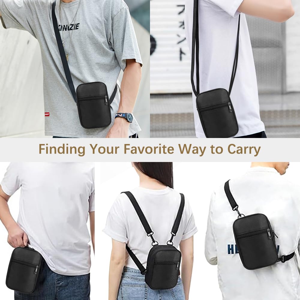 Stylish Unisex Crossbody Sling Bag - Adjustable Multi-Position Messenger Purse with 2 Straps for Women & Men | Perfect for Running, Hiking, Travel & Everyday Use