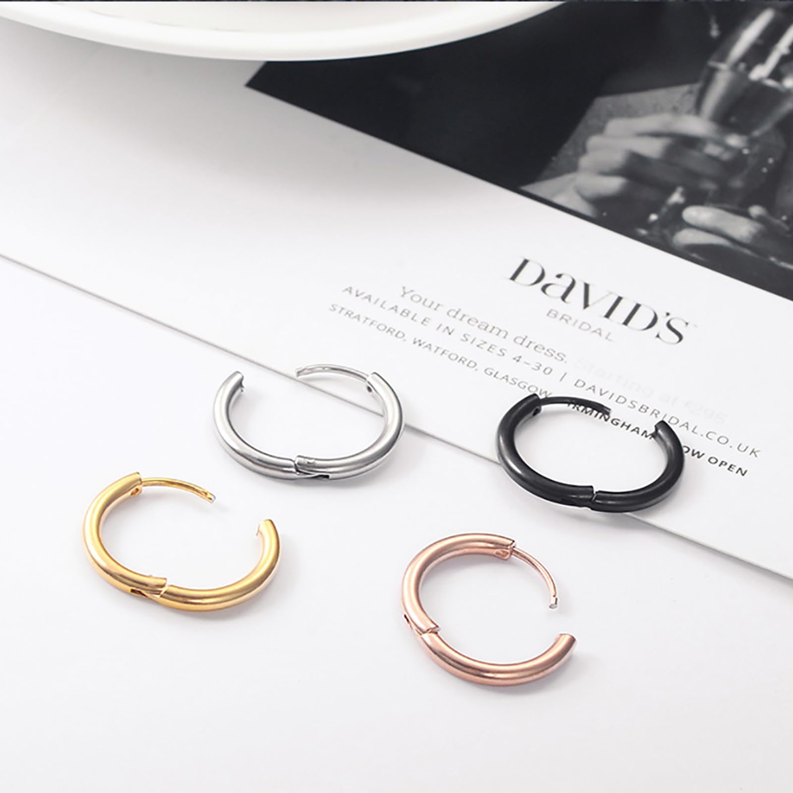 Hypoallergenic 316L Surgical Stainless Steel Huggie Hoop Earrings - 6mm/8mm/10mm/11mm/12mm/14mm Sizes - Cartilage, Helix & Lobe Piercing Jewelry for Men & Women - Perfect for Daily Wear, Work & Special Occasions