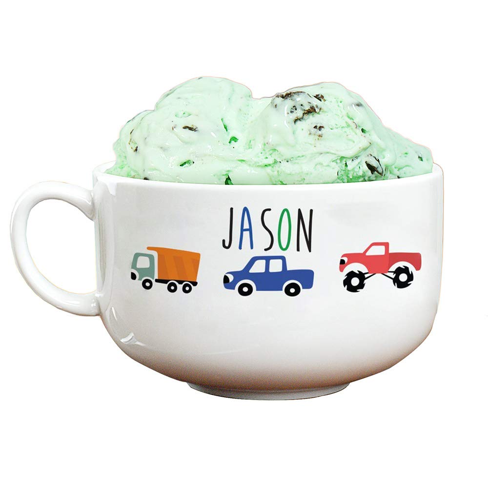 Personalized Ice Cream Bowl for Kids - Custom Truck Design, Durable Melamine Dishware - Perfect for Birthday Gifts, Party Favors & Everyday Snack Time