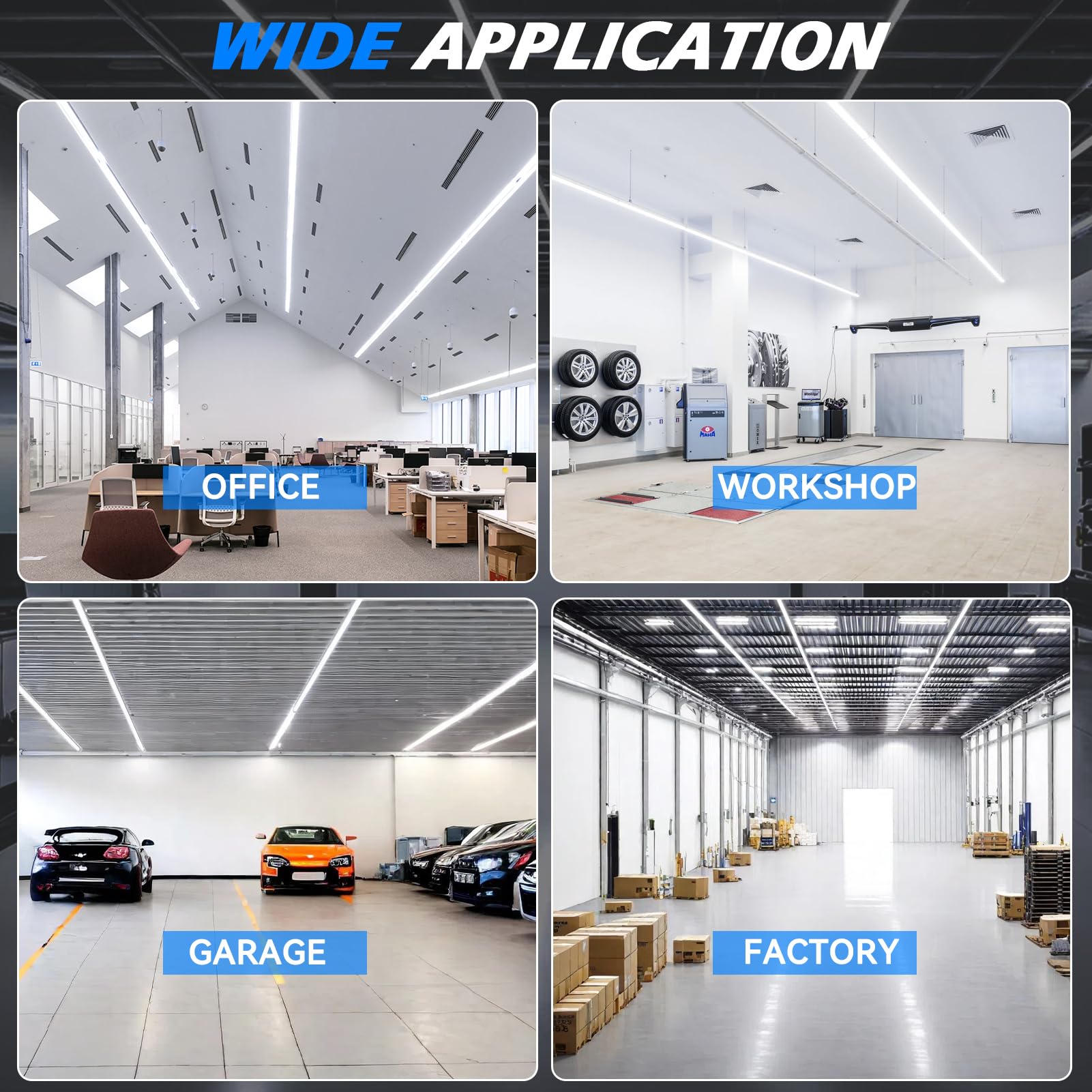 SHOPLED 8FT 100W 15000LM 6000K LED Shop Light - 12-Pack Linkable V-Shape Commercial Lighting Fixtures | Ultra Bright Energy Saving T8 Tube Lights for Garage, Warehouse, Basement, Workshop & Retail Stores | Easy Plug & Play Installation