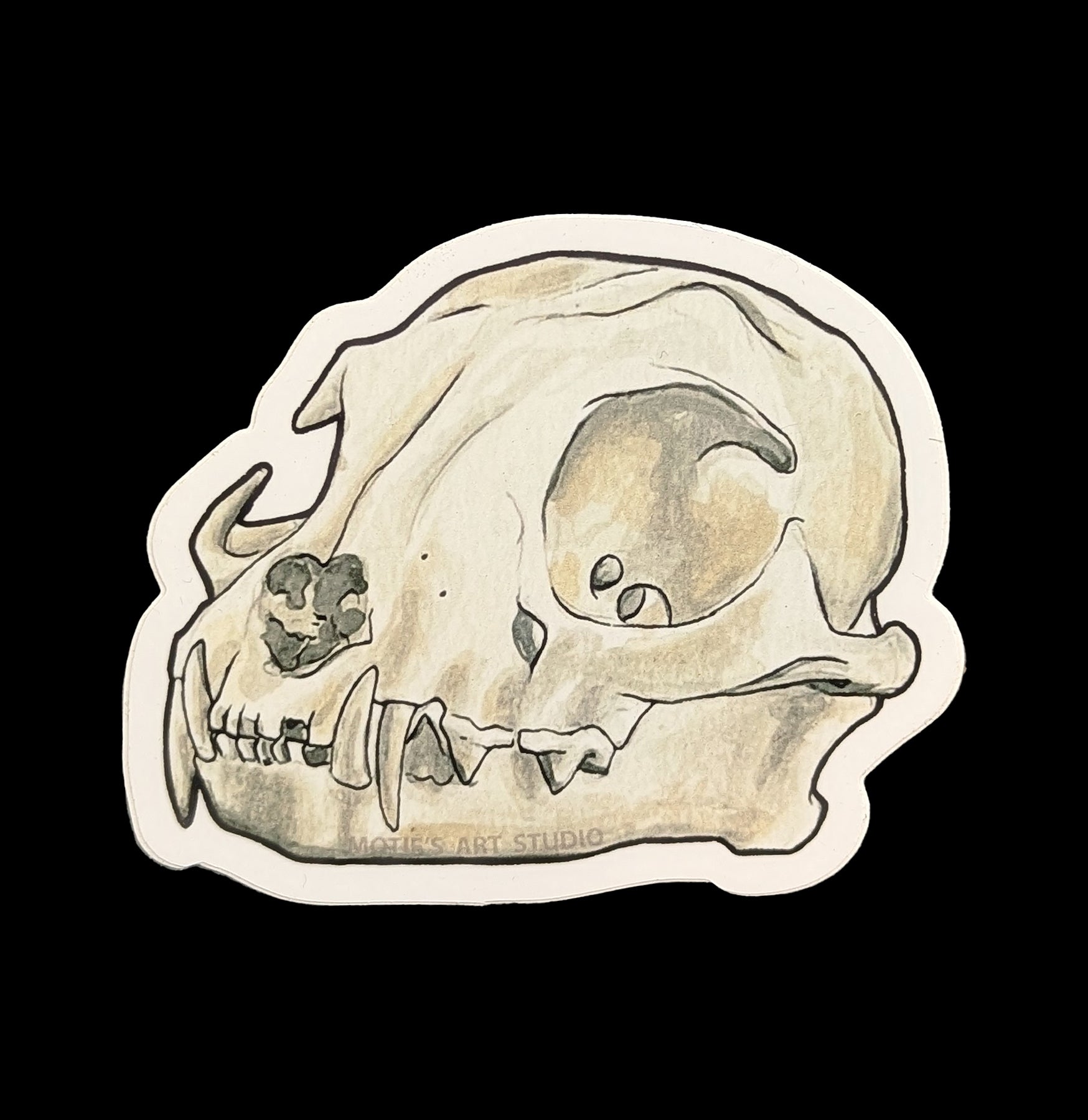 Gothic Cat Skull Vinyl Sticker - Waterproof Decal for Laptops, Cars, and DIY Crafts - Perfect for Halloween Decor and Gothic Aesthetic