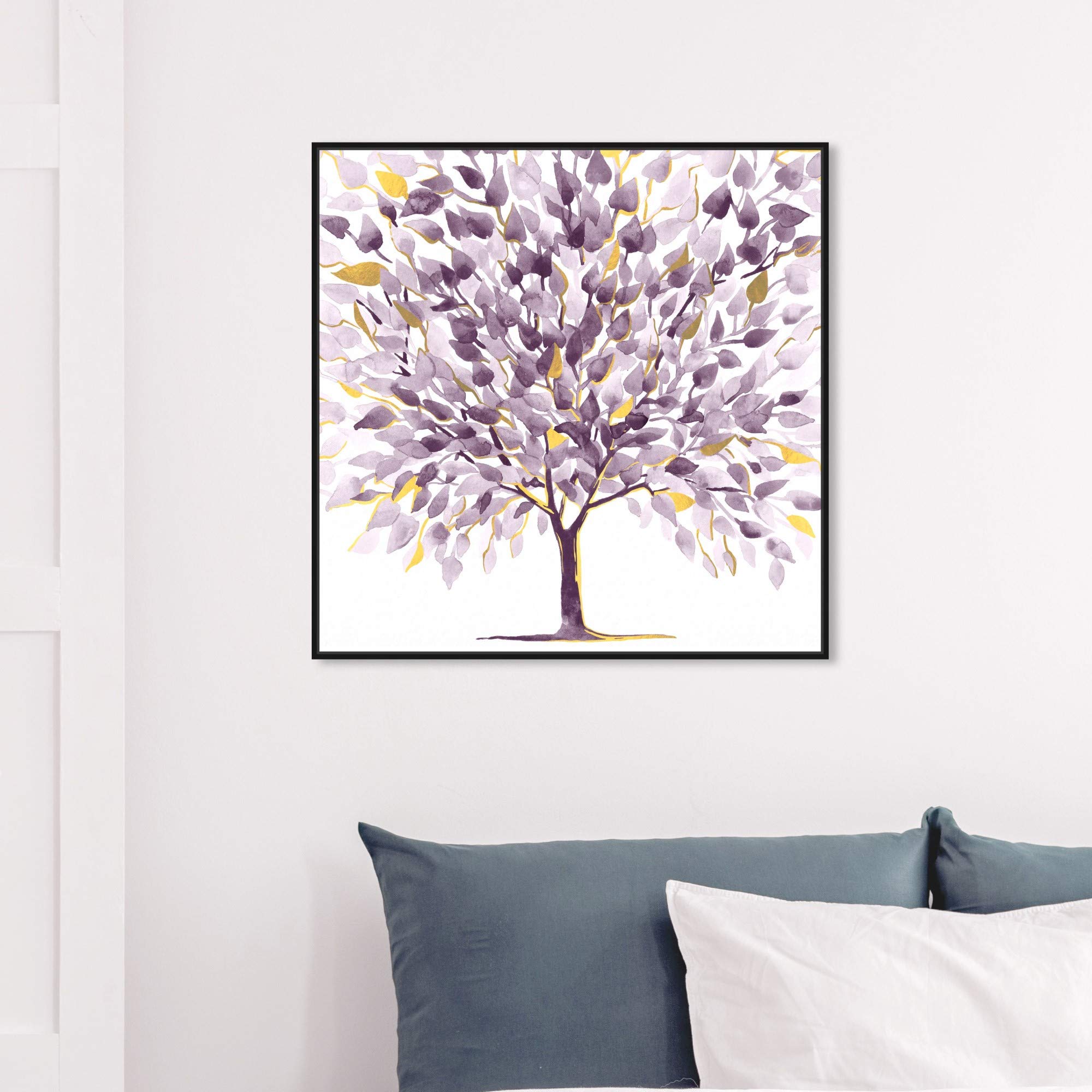 Oliver Gal Artist Co. 'Amethyst Tree' Floral Framed Canvas Wall Art - 30x30 Inches Purple & White Botanical Print for Living Room, Bedroom & Office Décor