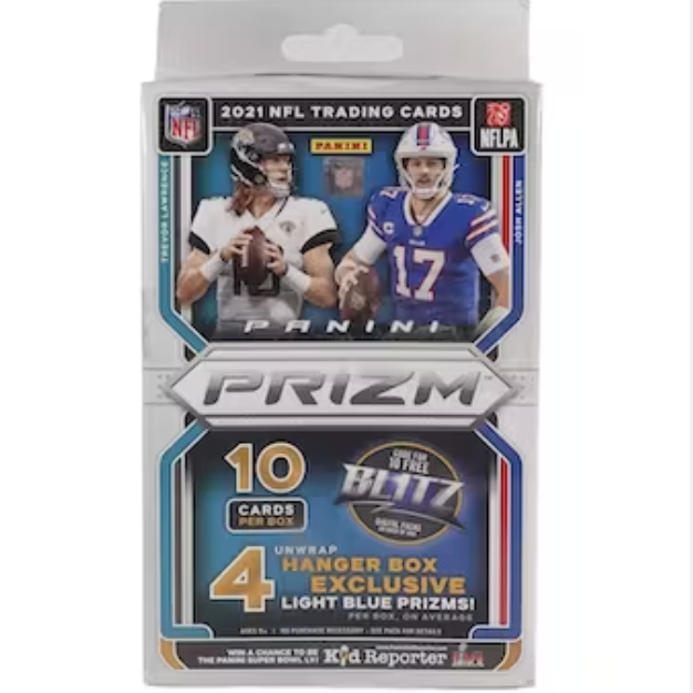 2021 Panini Prizm Football Hanger Box - NFL Trading Cards Collection for Sports Fans & Collectors - Perfect for Trading, Gifting, and Displaying in Your Man Cave or Sports Room