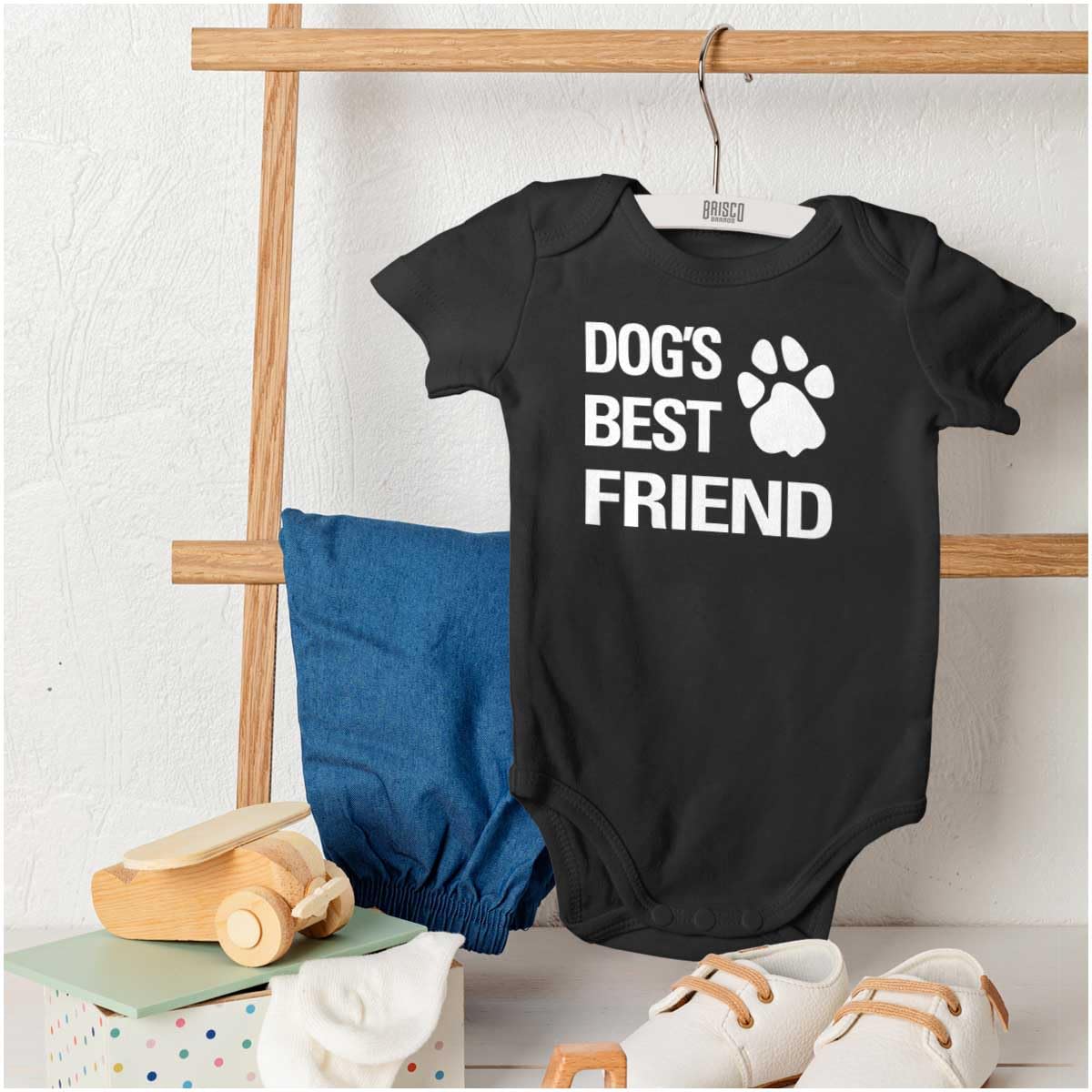 Brisco Brands Dogs Mans Best Friend Cute Baby Romper for Boys & Girls - Perfect for Playtime, Photo Shoots, and Family Outings