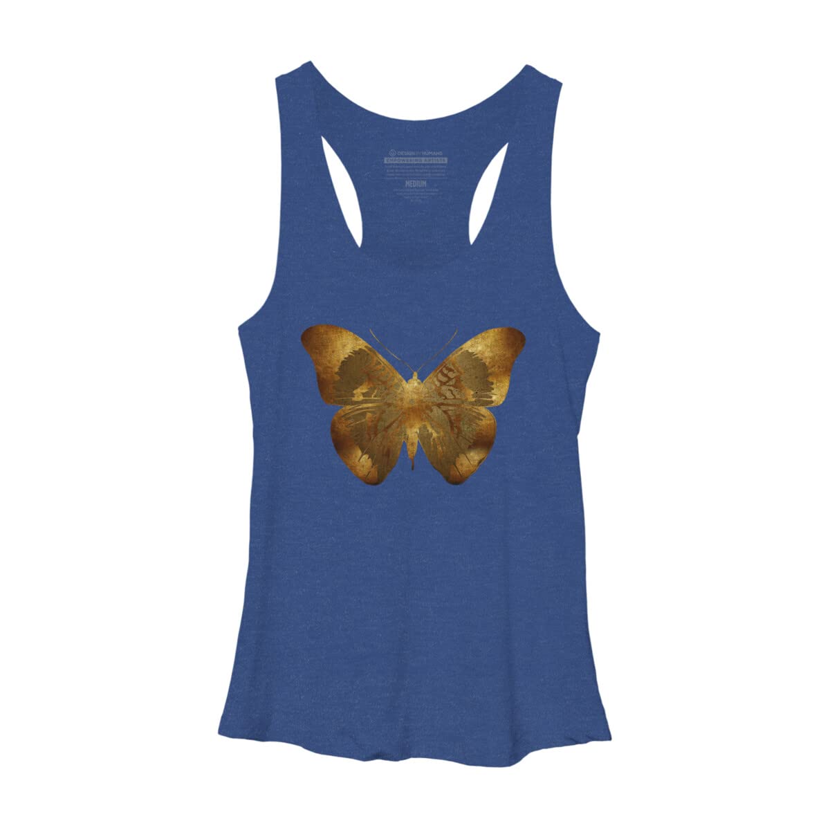 Design By Humans Women's Iron Butterfly Racerback Tank Top by Adamzworld - Soft Breathable Workout & Casual Wear for Gym, Yoga & Summer Outfits