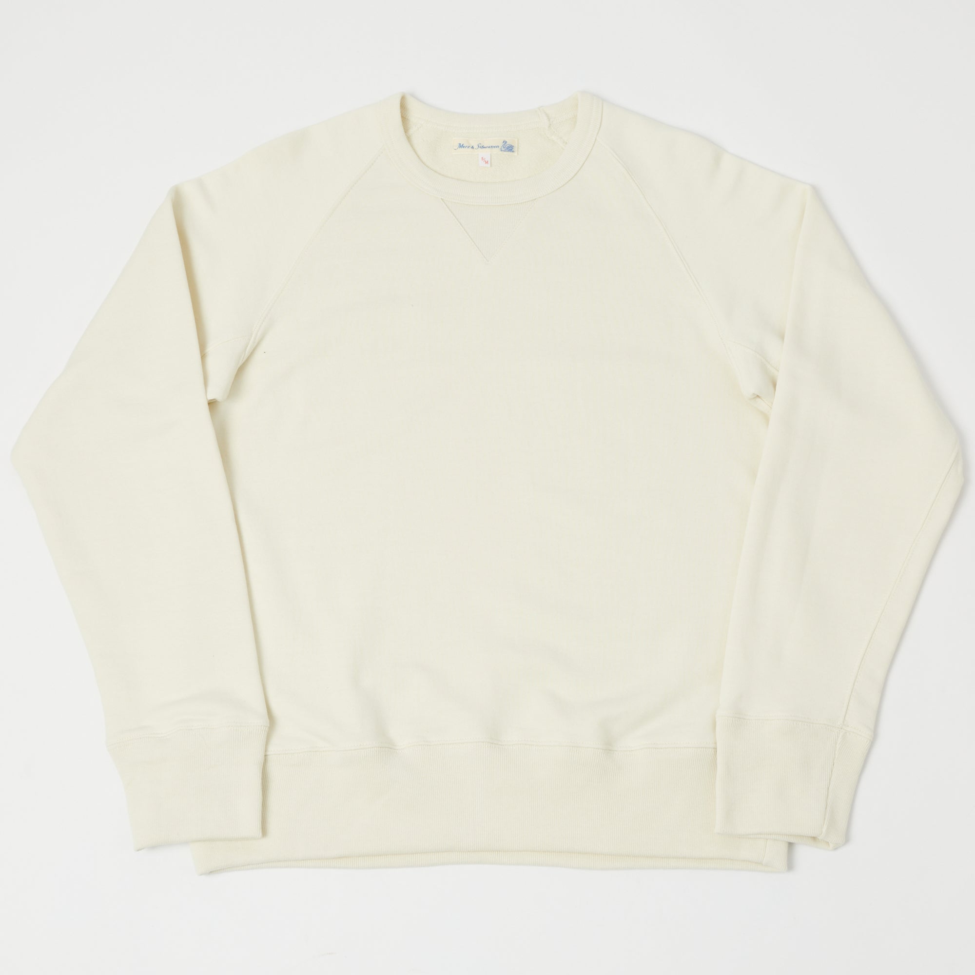 Merz b. Schwanen 349 Premium Organic Cotton Raglan Crew Neck Sweatshirt - Oat Color - Vintage-Inspired Casual Pullover for Men | Perfect for Everyday Wear, Lounge & Street Style Outfits