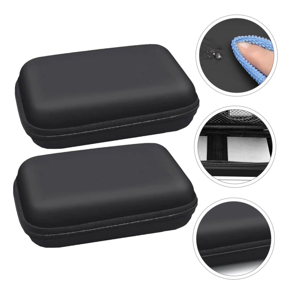 GAROZATION 2-Pack Compact EVA Electronics Organizer Pouch - Waterproof Storage Case for Hard Drives, Cables, Chargers & Gadgets - Perfect for Travel, Office & Home Organization