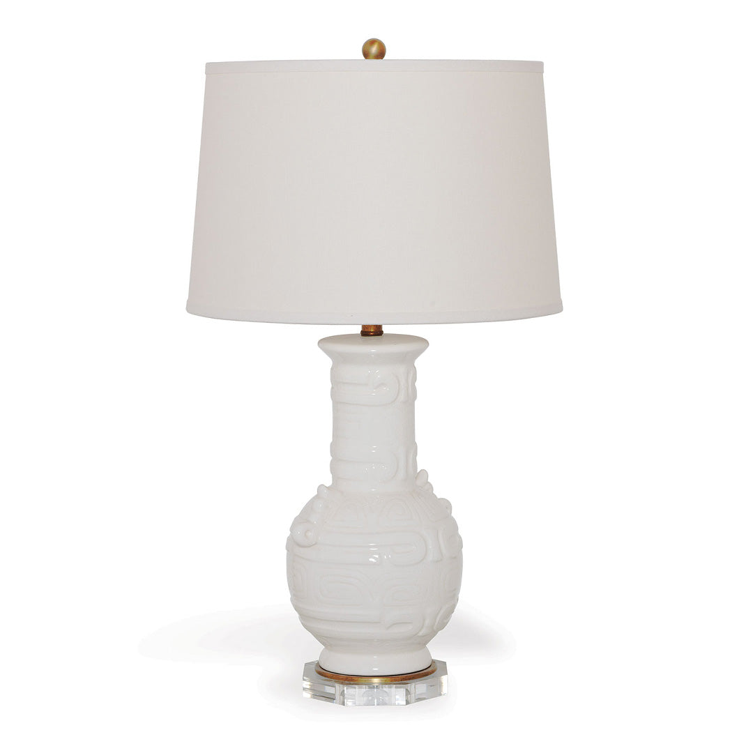 Elegant White Dynasty Lamp - Vintage Style Table Lamp for Living Room, Bedroom & Office Decor - Perfect for Home, Study & Workspace Lighting