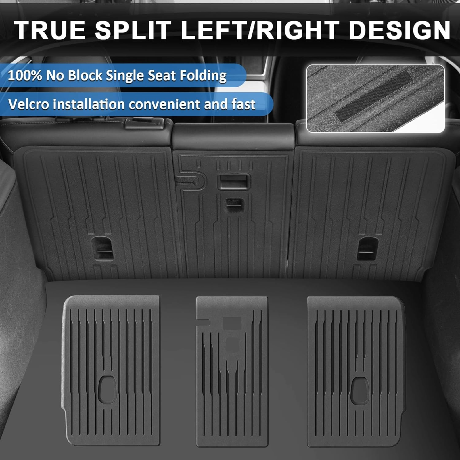Premium All-Weather 9-Piece Tesla Model Y Floor Mat Set (2025-2026) - Non-Slip Front/Rear/Cargo Liners + 2nd Row Seat Back Protectors | Durable Interior Accessories for 5-Seat Model Y | Perfect for Daily Commutes, Road Trips & Family Adventures