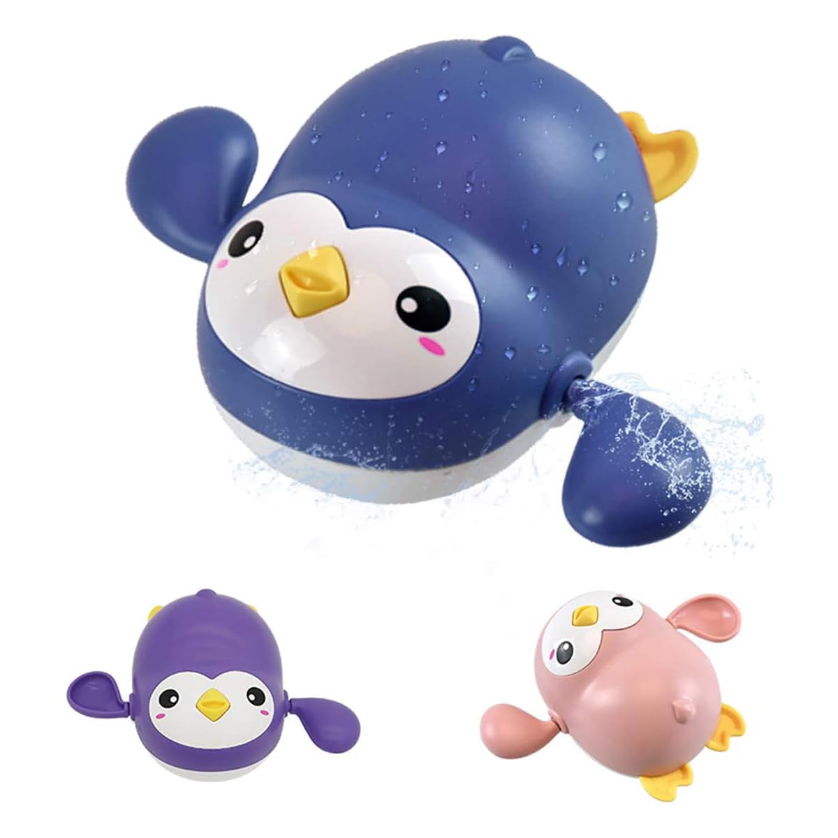 Wind Up Penguin Bathtub Toys - 3 Pack Colorful Baby Bath Toys for Toddlers, Floating Swimming Play Set for Bathroom, Beach & Pool - Fun Water Play Gifts for Boys & Girls | Perfect for Bathtime Fun, Summer Pool Parties & Sensory Play