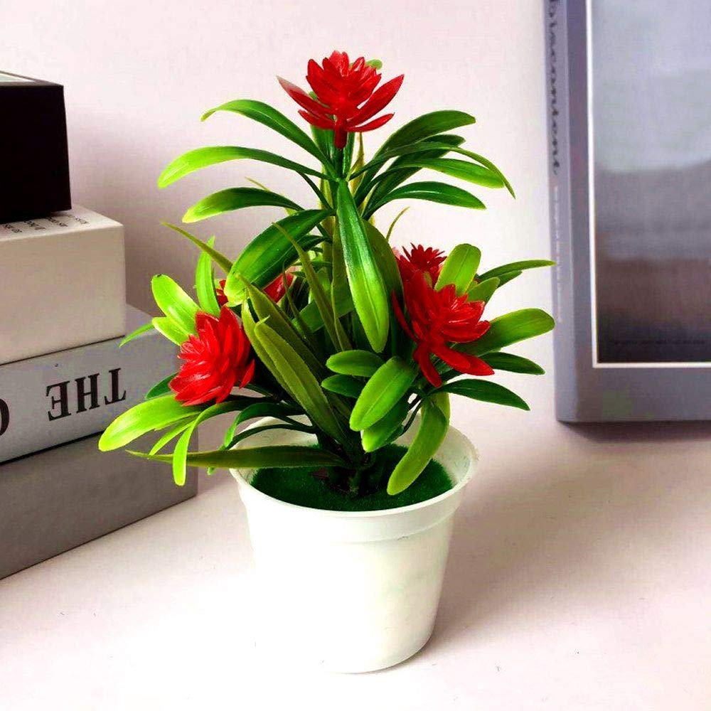 Artificial Flowers & Plants Bonsai Small Tree Potted Lotus Fake Plants for Home Office Garden Party Decor - Perfect for Indoor Decor, Wedding Centerpieces, and Outdoor Landscaping
