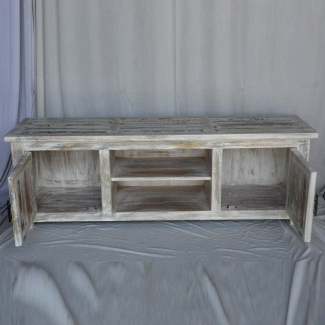 Reclaimed & Mango Wood TV Stand Entertainment Center - 59