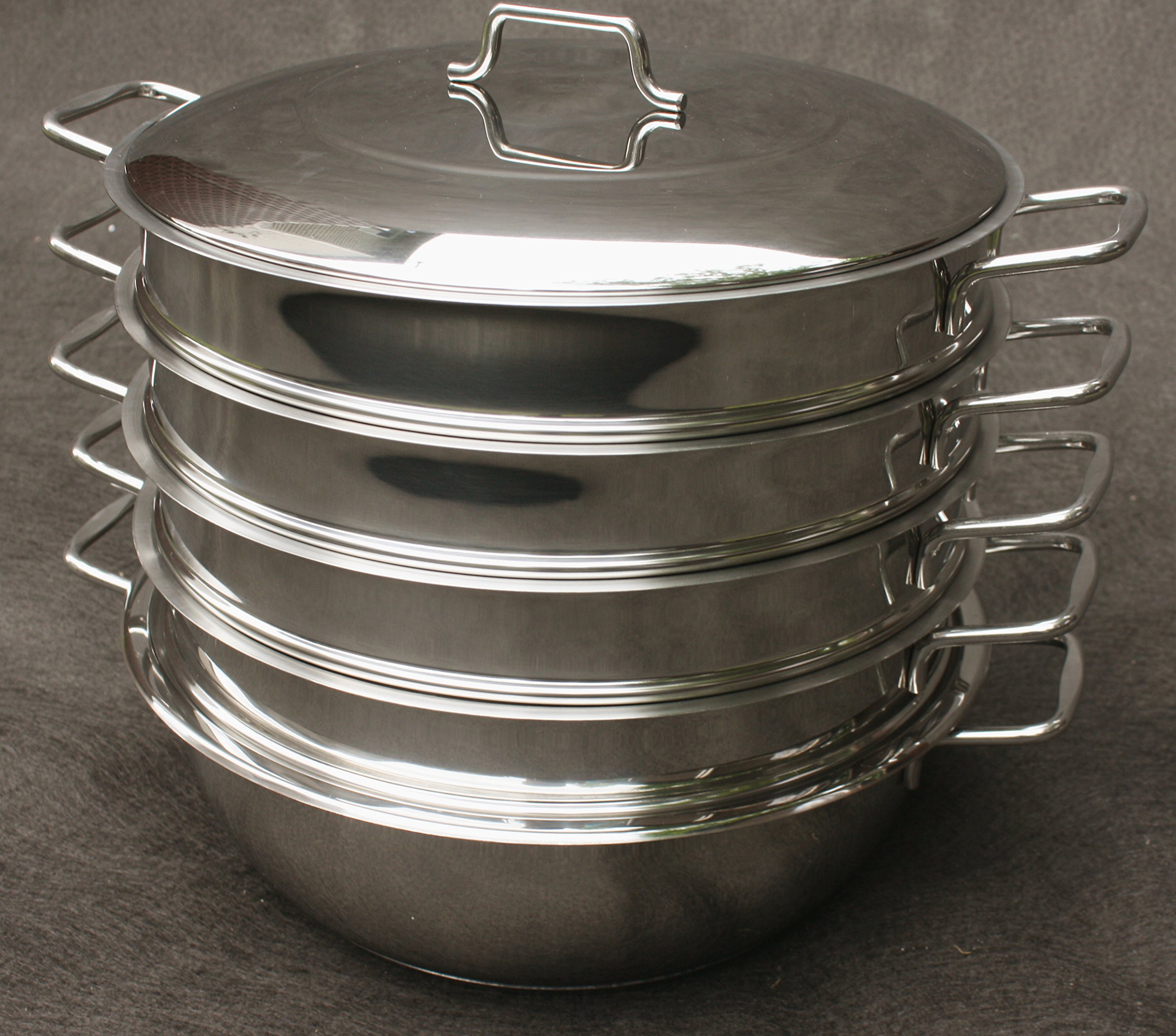 Stainless Steel Dumpling Steamer Set - 6-Piece Oriental Uzbek Mantovarka for Manti (30cm) - Perfect for Homemade Dumplings, Asian Cuisine & Family Cooking