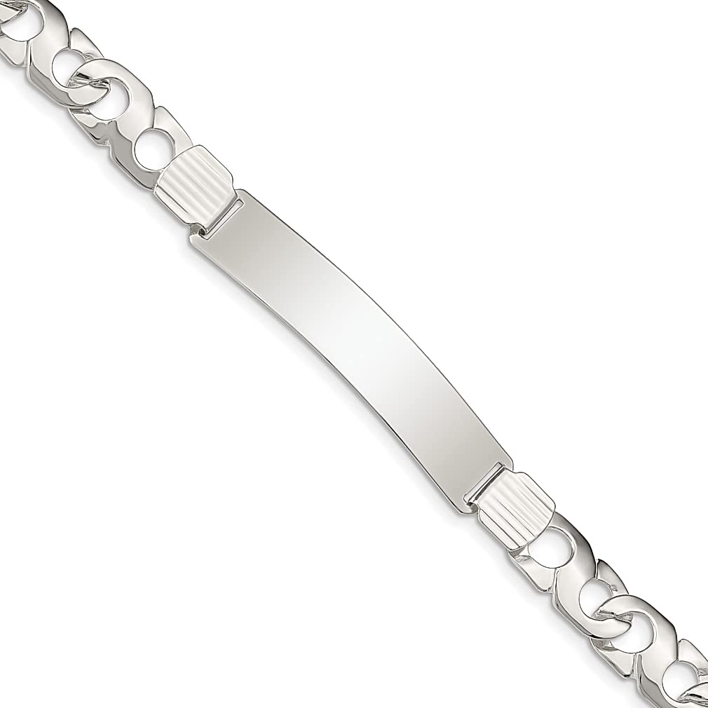 925 Sterling Silver Link ID Bracelet for Women - 8 Inch Adjustable Fine Jewelry Gift for Her - Perfect for Birthdays, Anniversaries & Special Occasions