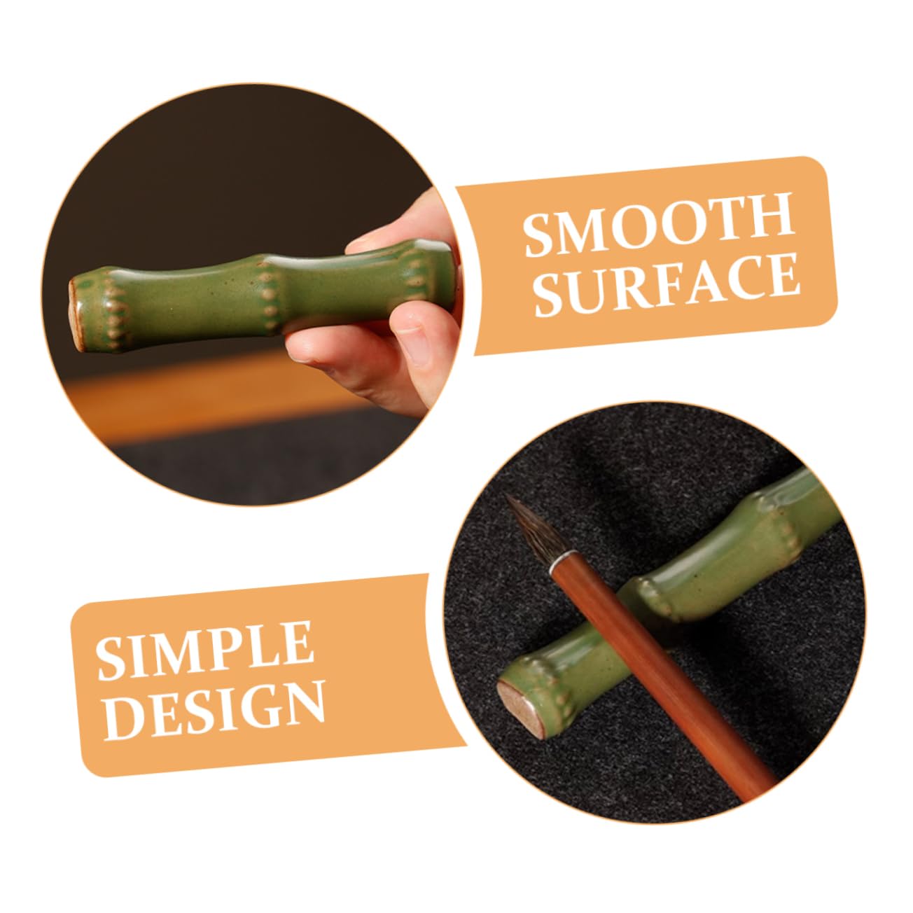 Premium Ceramic Pen Holder & Brush Rest - Calligraphy Brush Support, Desk Organizer for Writing & Painting Supplies | Perfect for Artists, Students & Office Use