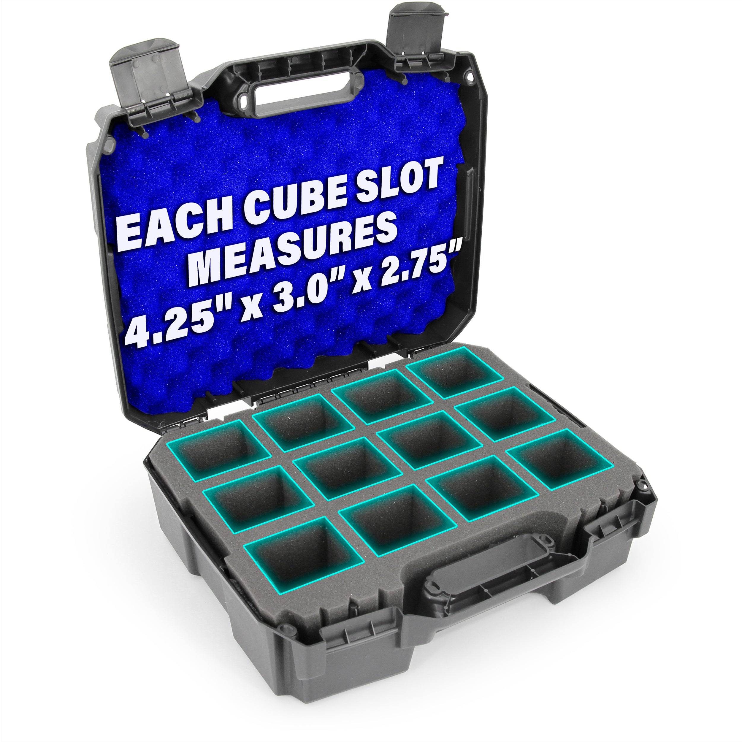 CASEMATIX Toploader Card Storage Case - Holds 450 Toploaders or 100 One Touch Holders, 12-Compartment Trading Card Organizer Box for Collectors | Perfect for Sports Cards, Pokemon & MTG Storage