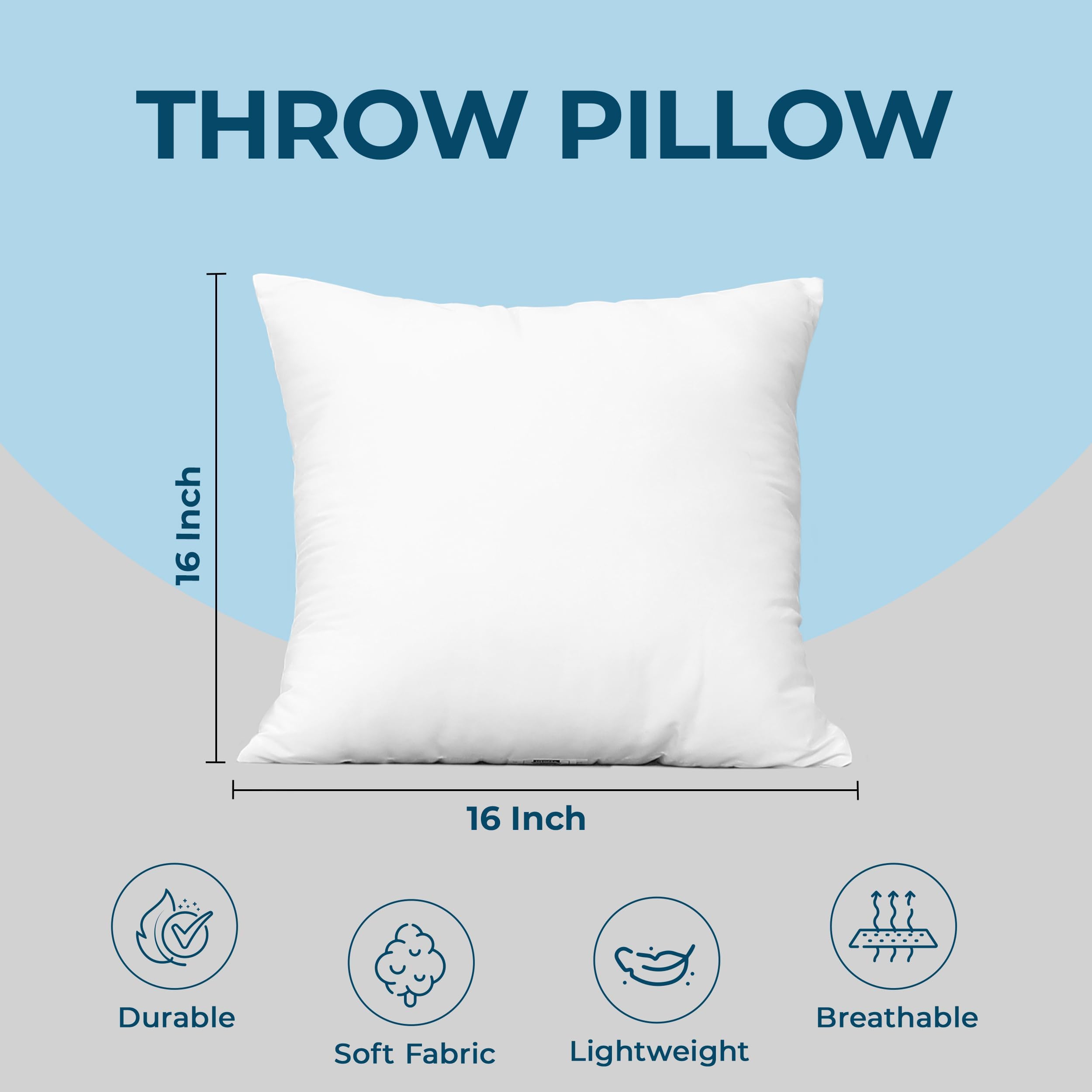 Utopia Bedding 24-Pack Decorative Throw Pillows (16x16 Inches, White) - Soft Couch Pillows for Sofa, Bed & Home Decor - Perfect for Living Room, Bedroom & Dorm Room Styling