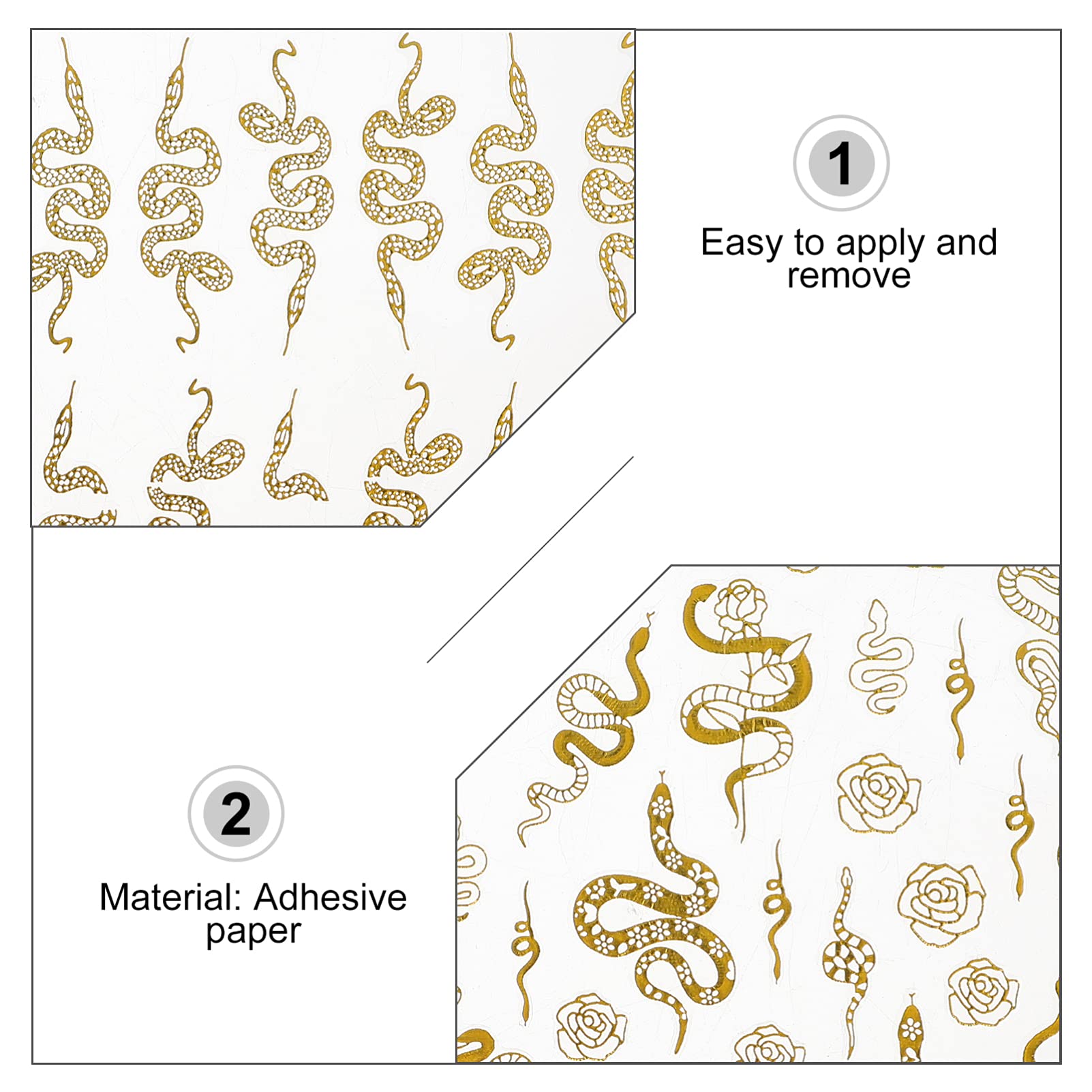 EXCEART 8 Sheets Dragon Snake Nail Art Stickers - Chinese Style Self-Adhesive Nail Decals for DIY Manicure, Nail Tips & Stencil Designs | Perfect for Home Nail Decoration, Parties & Special Occasions