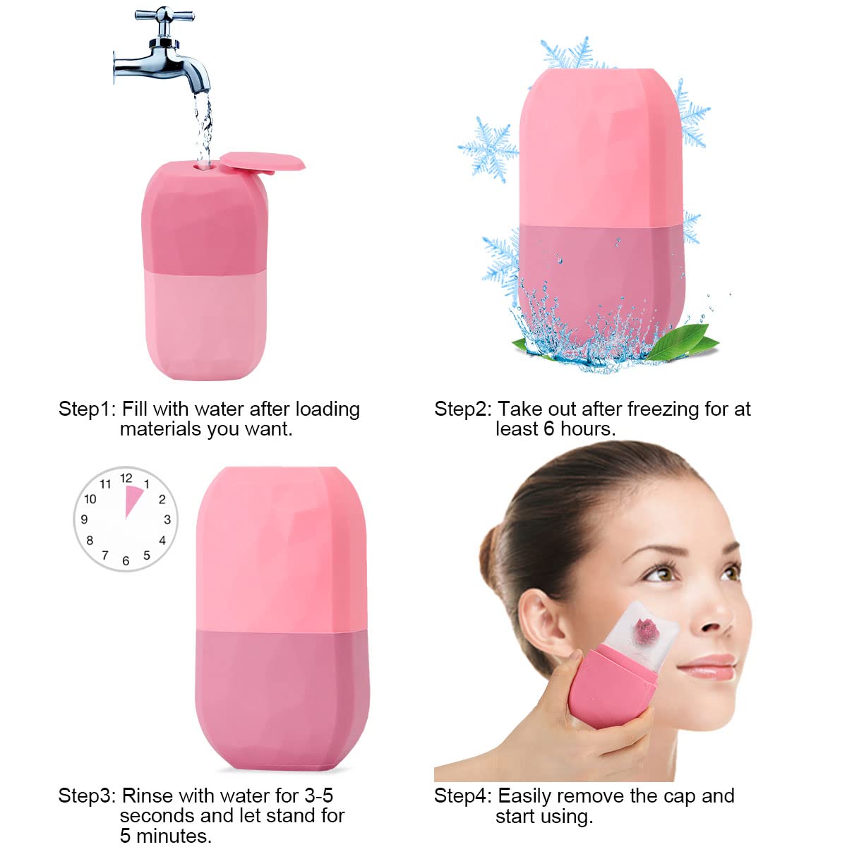 **Upgraded Ice Roller for Face & Eye - Cooling Facial Massage Tool for Skin Care, Gua Sha & Puffiness Relief - Silicone Ice Mould to Reduce Fine Lines & Dark Circles (Black) - Perfect for Morning Routine & Post-Workout Skin Refresh**