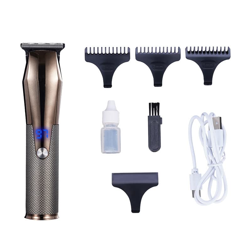 Professional Hair Clippers for Men & Kids - Rechargeable USB Electric Hair Trimmer with Stainless Steel Blades - Barber Quality Home Haircut Kit (Silver) - Perfect for DIY Haircuts, Beard Trimming & Family Grooming