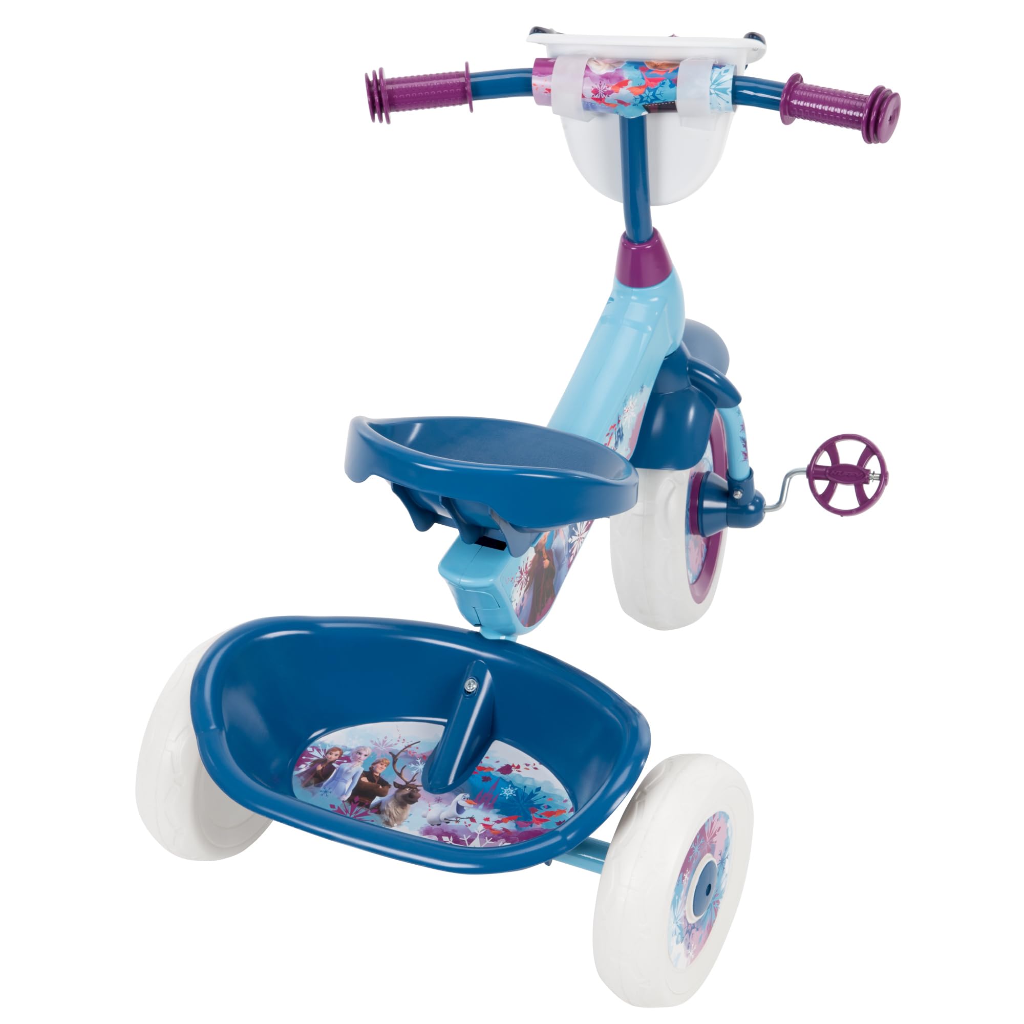 Huffy Disney Frozen 2 Girls Tricycle for Toddlers Age 3-5 | Anna, Elsa & Olaf Design | Durable Kids Trike with Storage Bin | Perfect for Outdoor Play, Birthday Gifts & Preschool Riding Fun