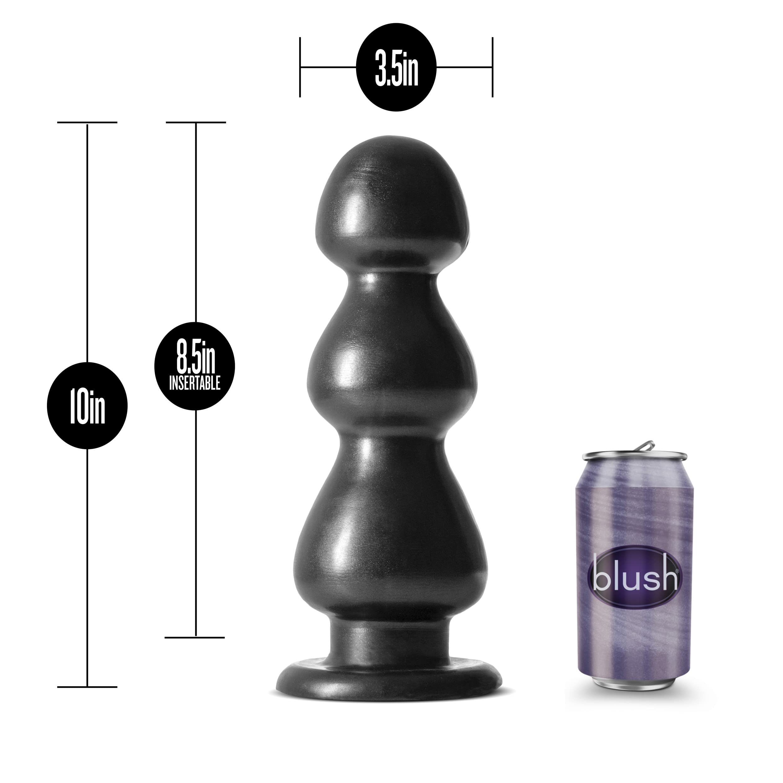 Blush Novelties Jet Fierce Beaded Butt Plug - 10 Inch Anal Toy for Men & Women - Carbon Black Metal Design - Prostate & Vaginal Stimulation - Lock On Compatible - Perfect for Couples Play & Solo Exploration