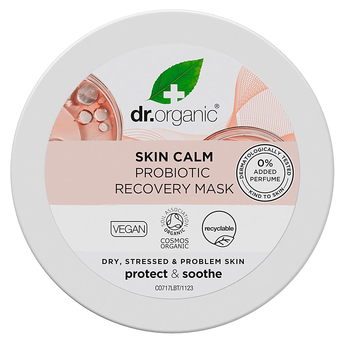 Dr Organic Skin Calm Probiotic Recovery Mask - Organic Face Mask for Sensitive Skin, Redness Relief & Skin Barrier Repair - Perfect for Post-Treatment, Dry Skin & Nighttime Skincare Routine