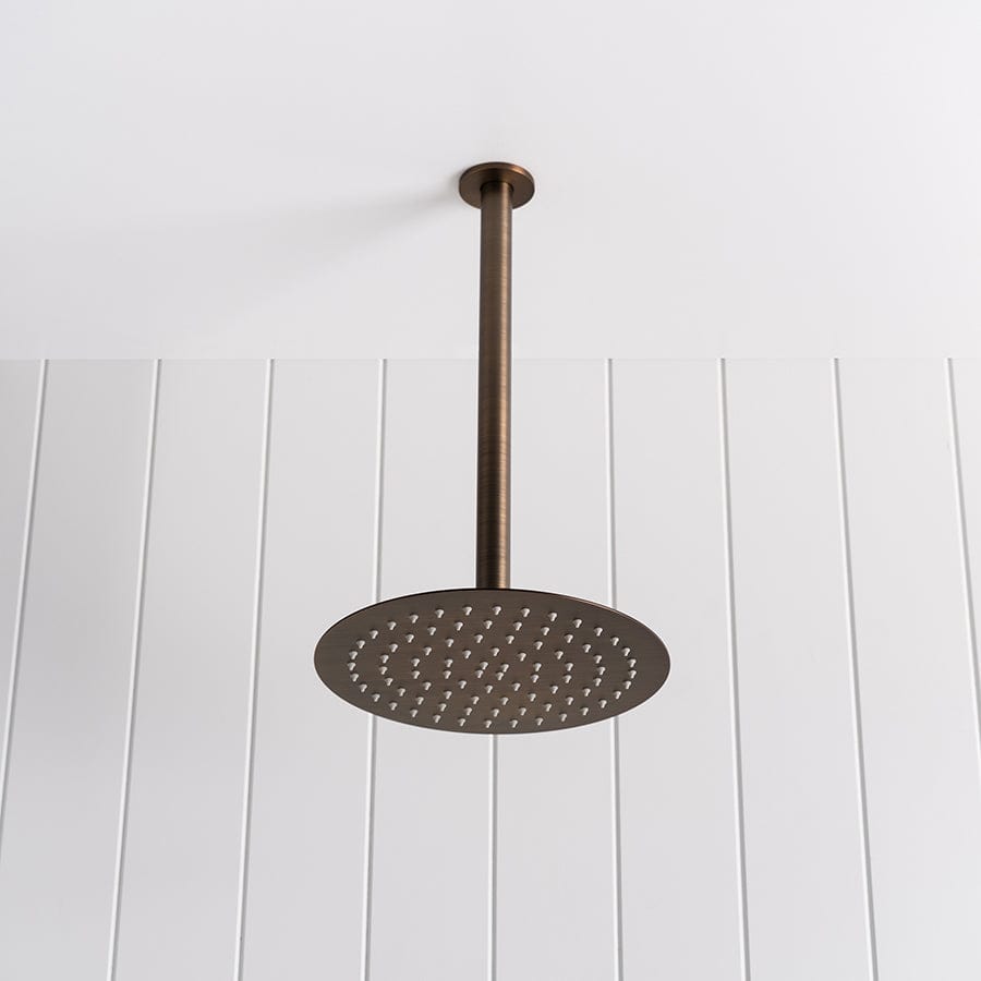 Antique Brass Ceiling Shower Arm and Shower Head - Vintage Style Bathroom Fixture for Luxurious Spa Experience at Home