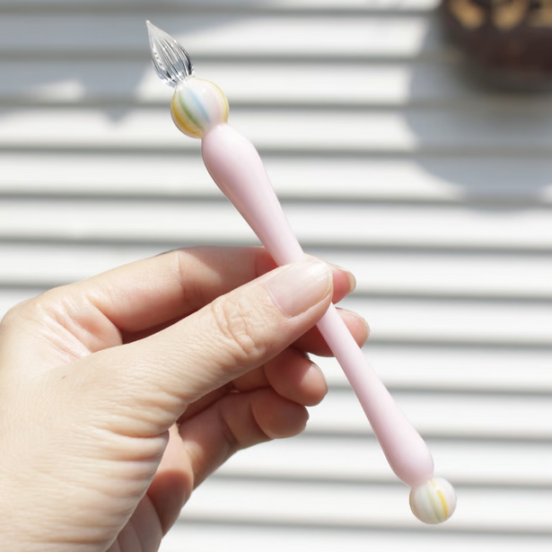 Japanese Glass Dip Pen - Candy & Cherry Blossom Pink - Elegant Calligraphy & Writing Tool - Perfect Gift for Writers, Artists & Stationery Lovers - Ideal for Lettering, Journaling & Creative Projects