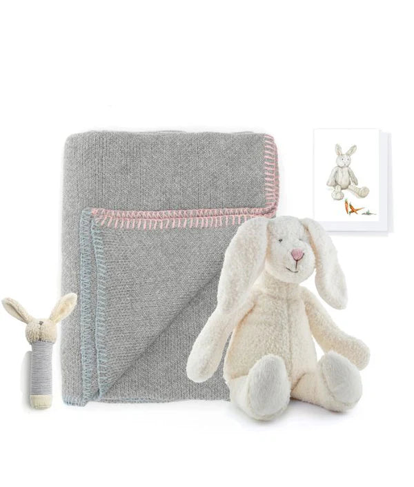 Bella Bunny Blanket Set - Ultra Soft Plush Baby Blanket for Boys & Girls - Perfect for Nursery, Stroller, Car Seat & Cuddling