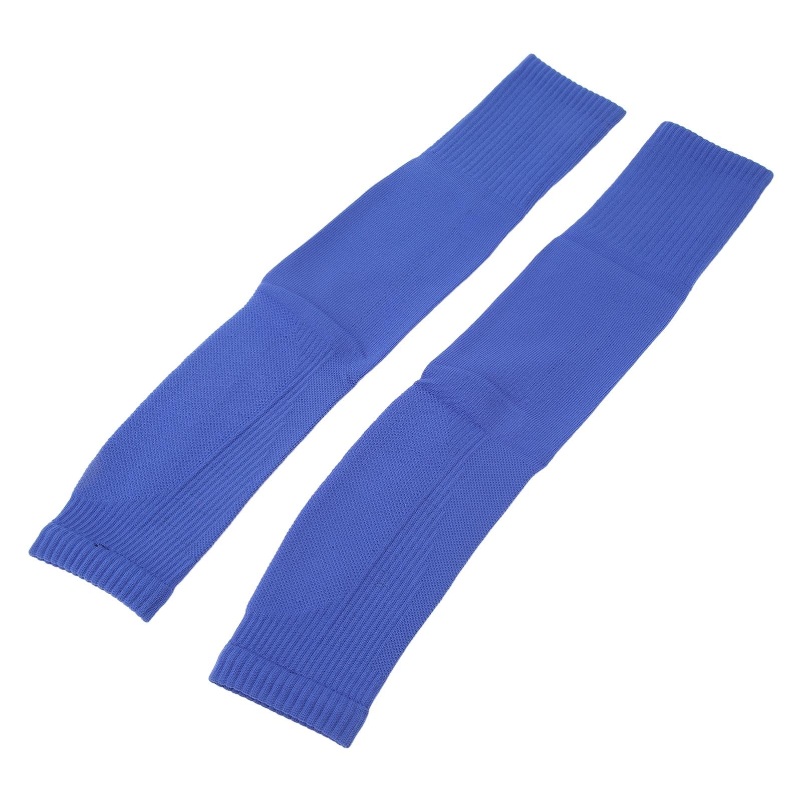 Breathable Football & Cycling Leg Sleeves - Ergonomic One-Size Pull-On Sports Compression Sleeves (Blue) for Running, Basketball & Workout Recovery