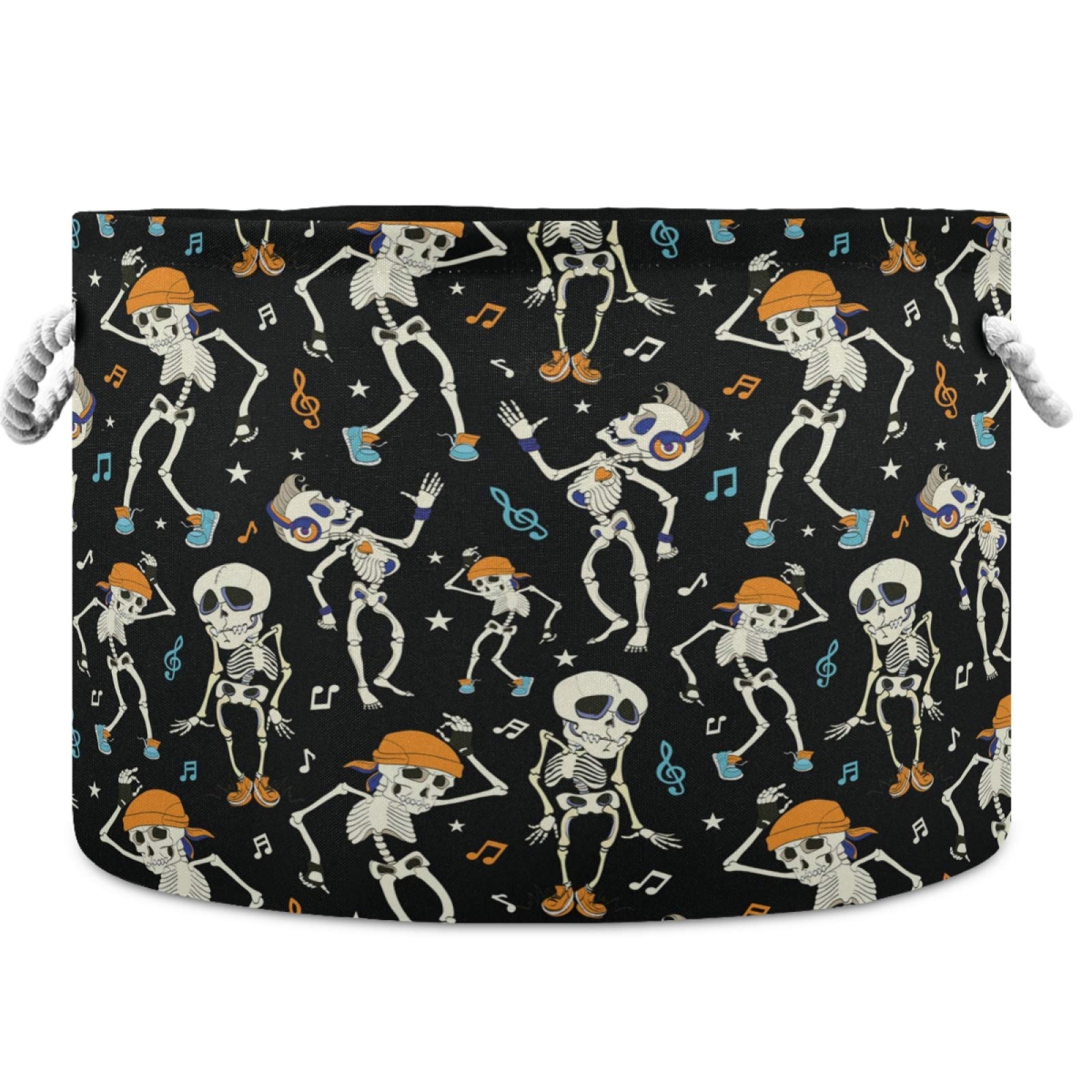 Visesunny Halloween Storage Basket - Canvas Fabric Toy Organizer Bin for Kids Room, Playroom & Shelves | Perfect for Party Decor, Nursery Hamper & Laundry Storage