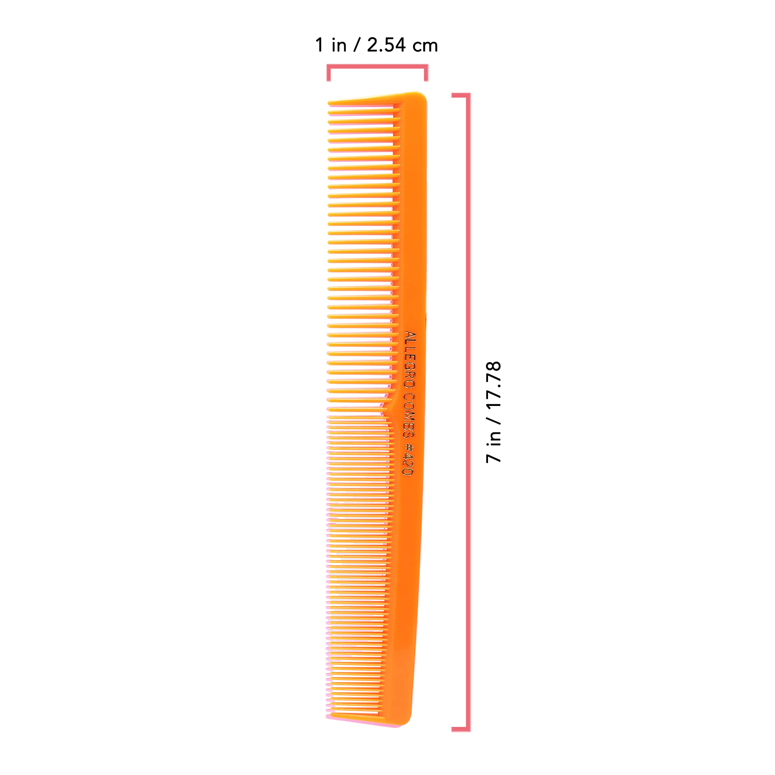 Professional 3-Piece Hair Cutting Comb Set for Men & Women - Barber Styling, Beard & Mustache Grooming, Braiding & Parting - Includes Toddler & Kids Combs - Neon Orange - Made in USA | Perfect for Salons, Home Haircuts & Travel Grooming