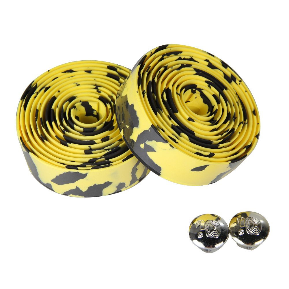 Premium Road Bike Handlebar Tape - 2 Rolls Non-Slip Cycling Handlebar Wraps with Bar Plugs for Touring & Racing | Comfortable Grip for Long Distance Cycling & Competitive Road Biking