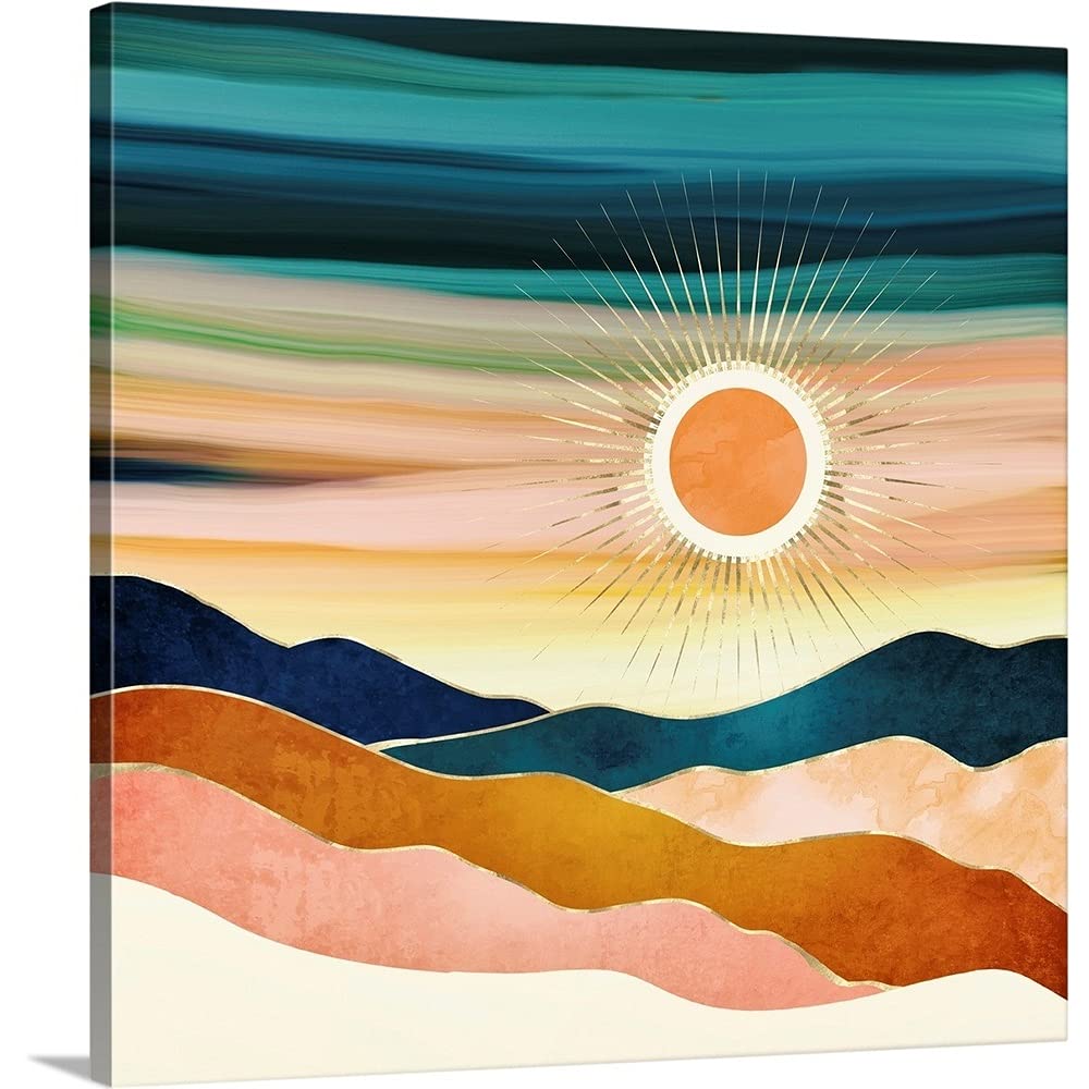 Jewel Dusk Canvas Wall Art Print - Stunning Desert Landscape Painting for Home & Office Decor | Perfect for Living Room, Bedroom & Office Spaces
