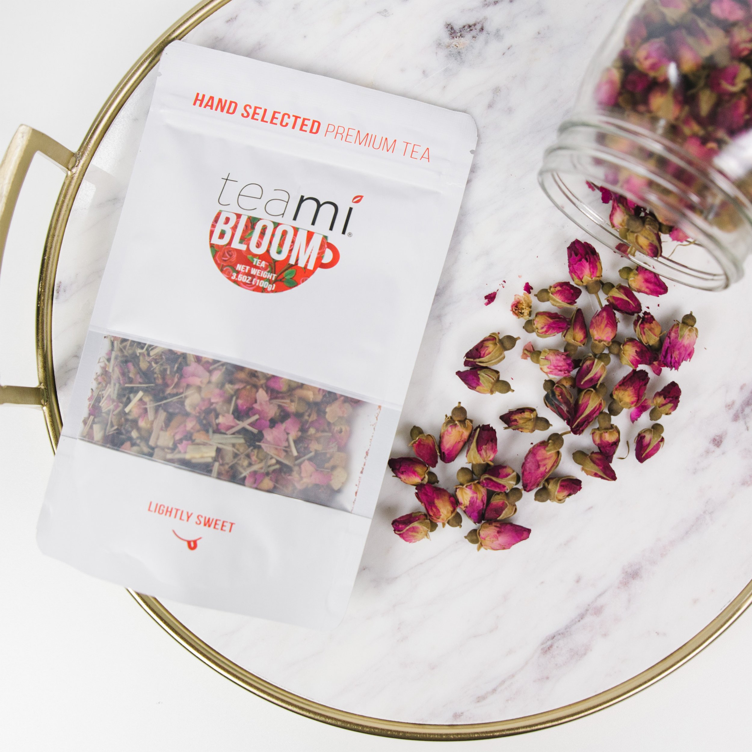 Teami Bloom Rose Petal Loose Leaf Tea - 25 Servings, Organic Herbal Tea for Relaxation & Detox | Perfect for Afternoon Tea, Spa Days & Self-Care Rituals